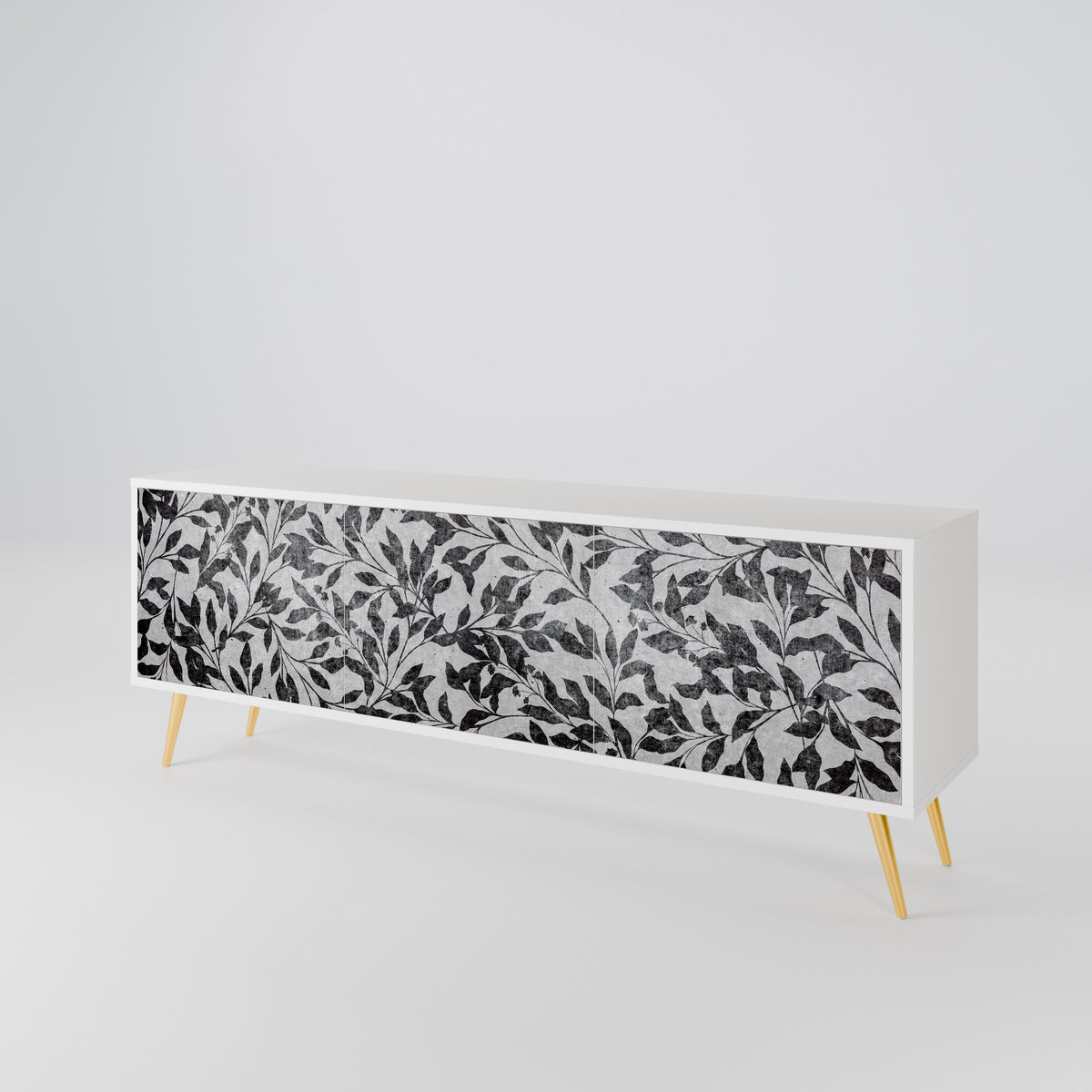 CHARCOAL SPROUT Třídveřový TV stolek
