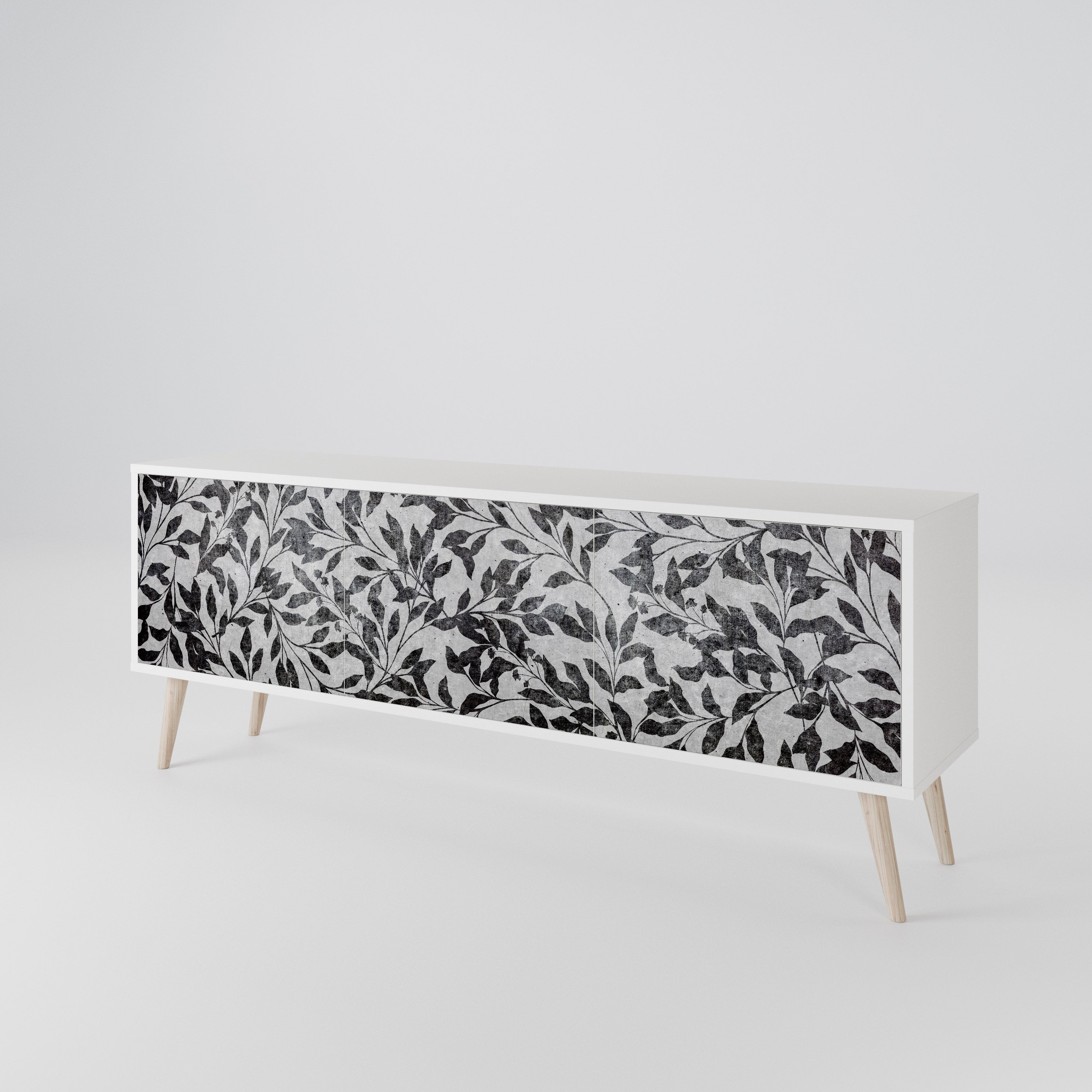 CHARCOAL SPROUT Třídveřový TV stolek