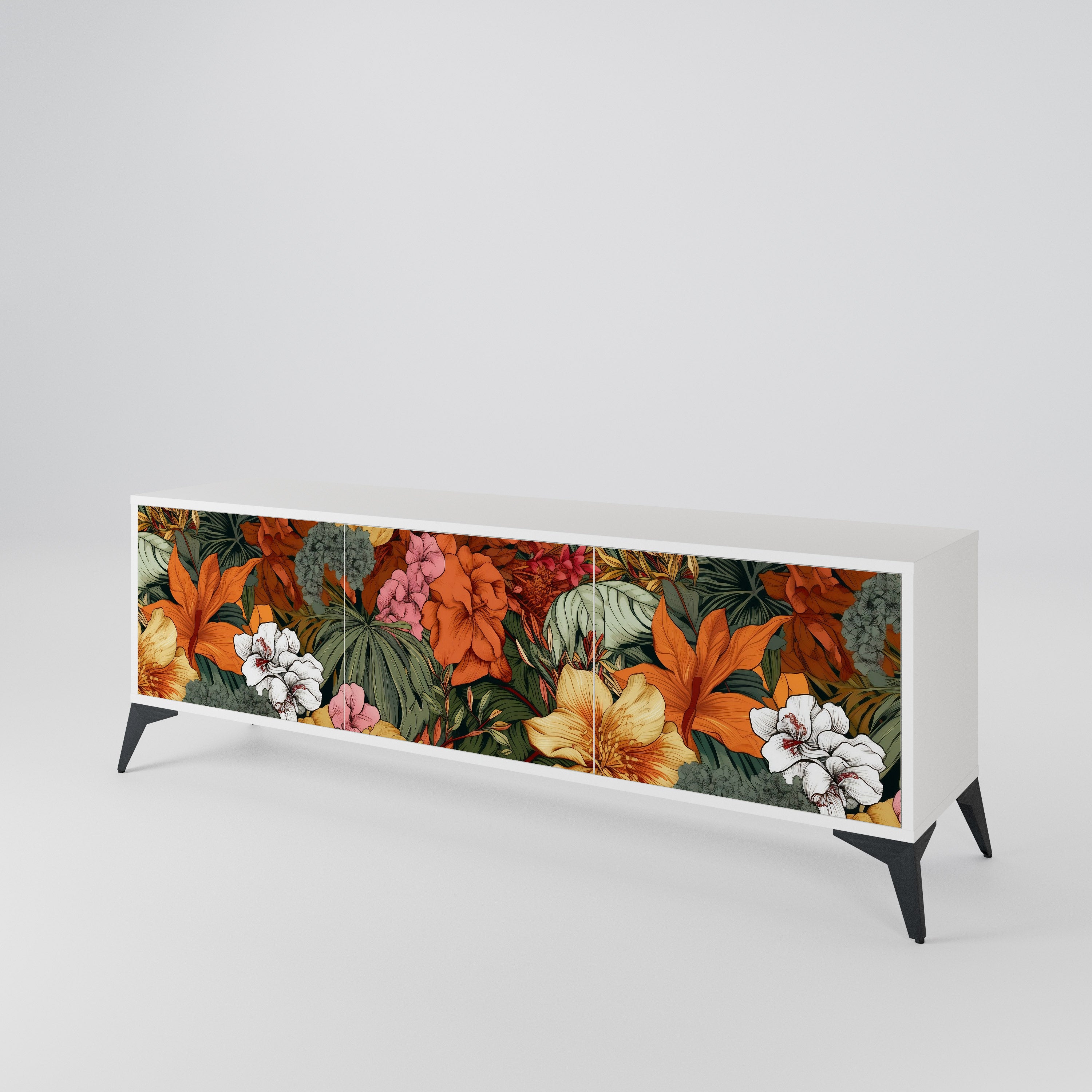 RADIANT FLORA Třídveřový TV stolek