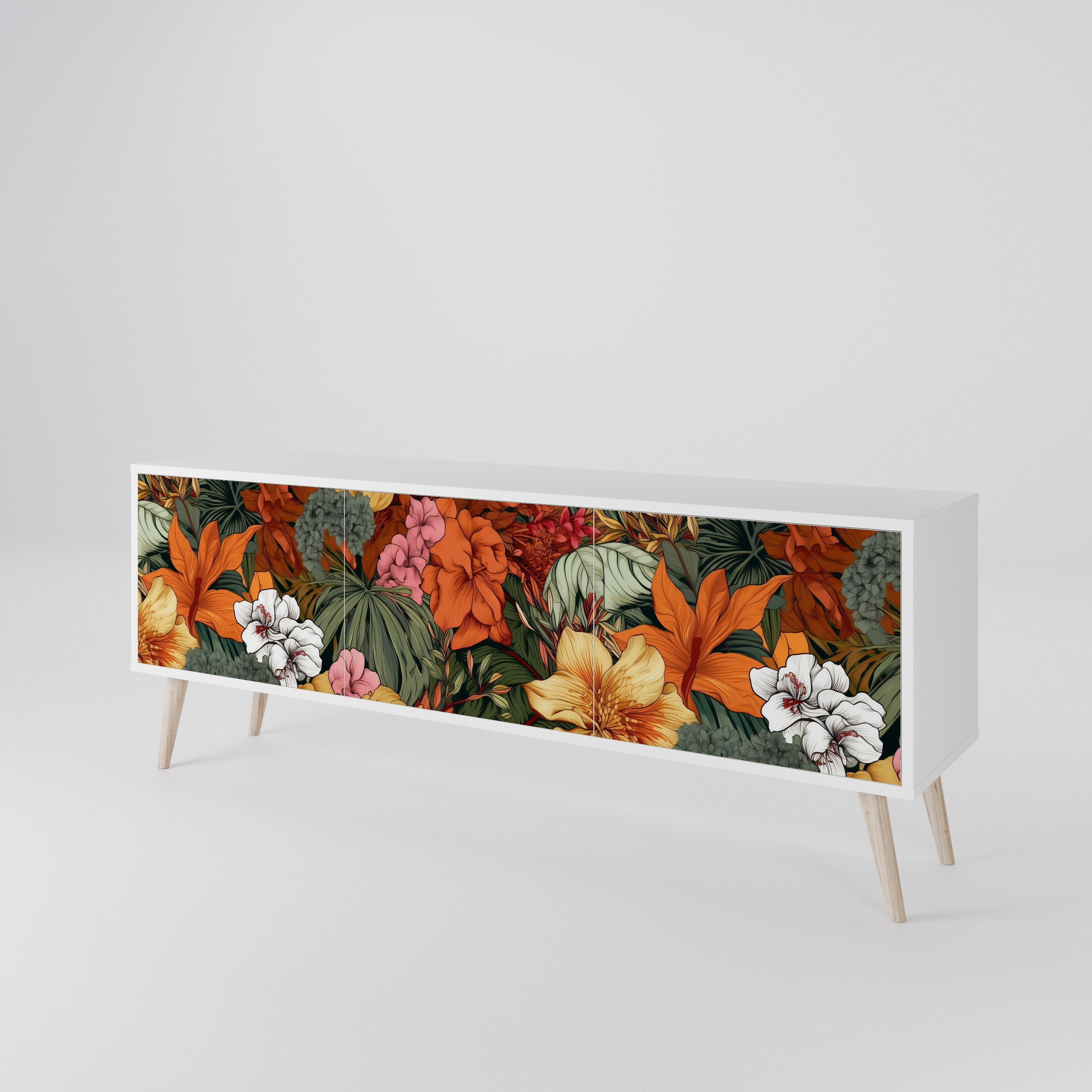 RADIANT FLORA Třídveřový TV stolek