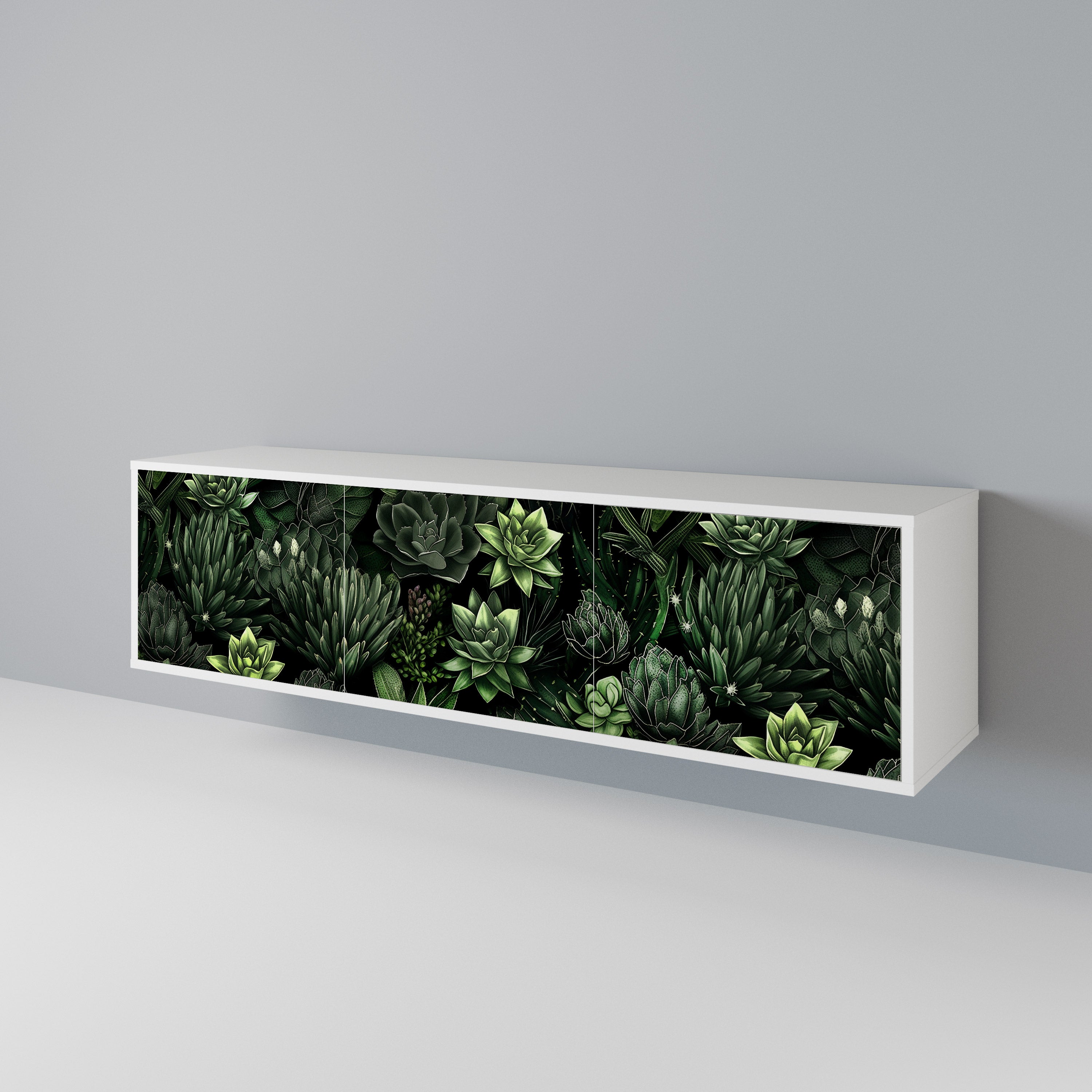 SUCCULENT JUNGLE Třídveřový TV stolek