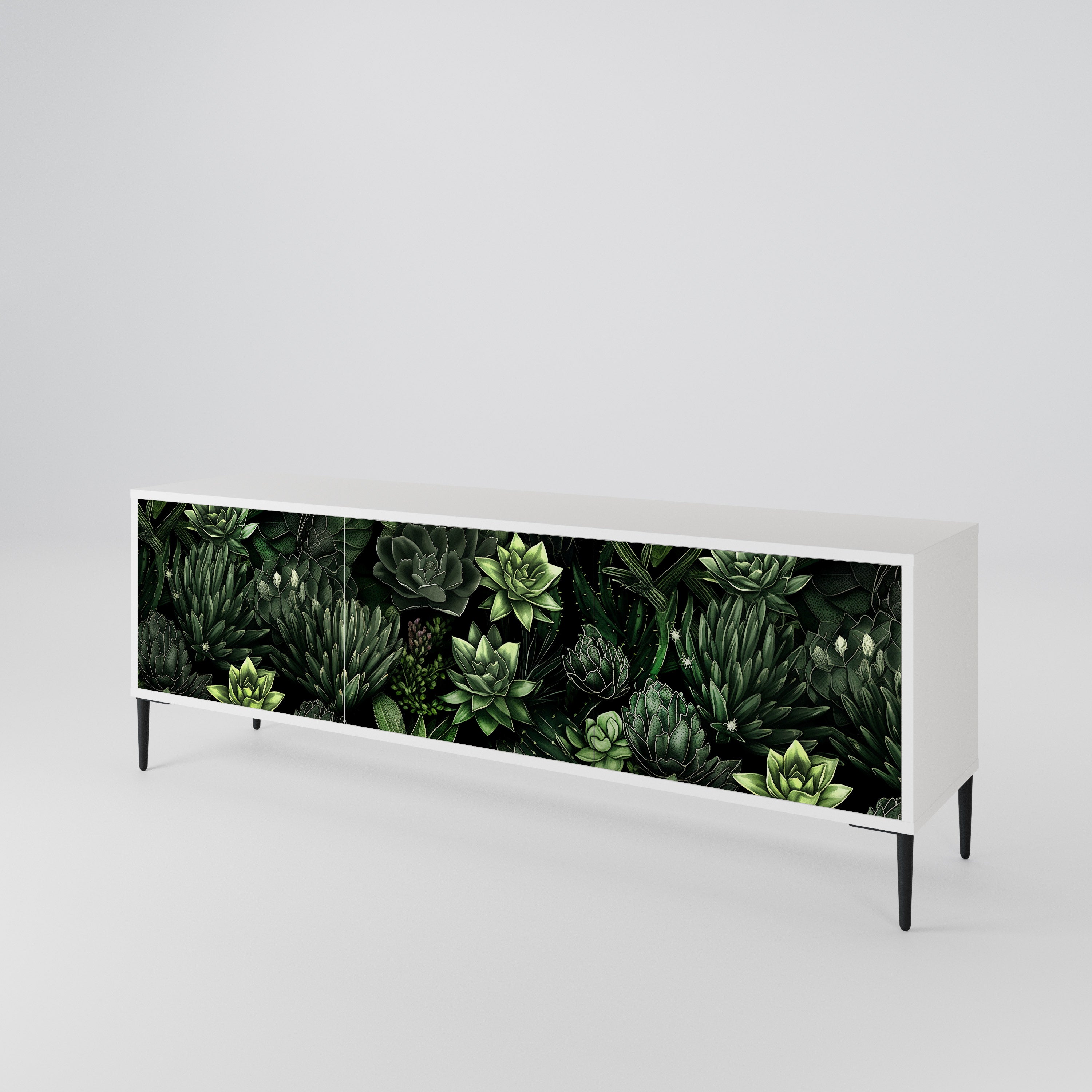 SUCCULENT JUNGLE Třídveřový TV stolek