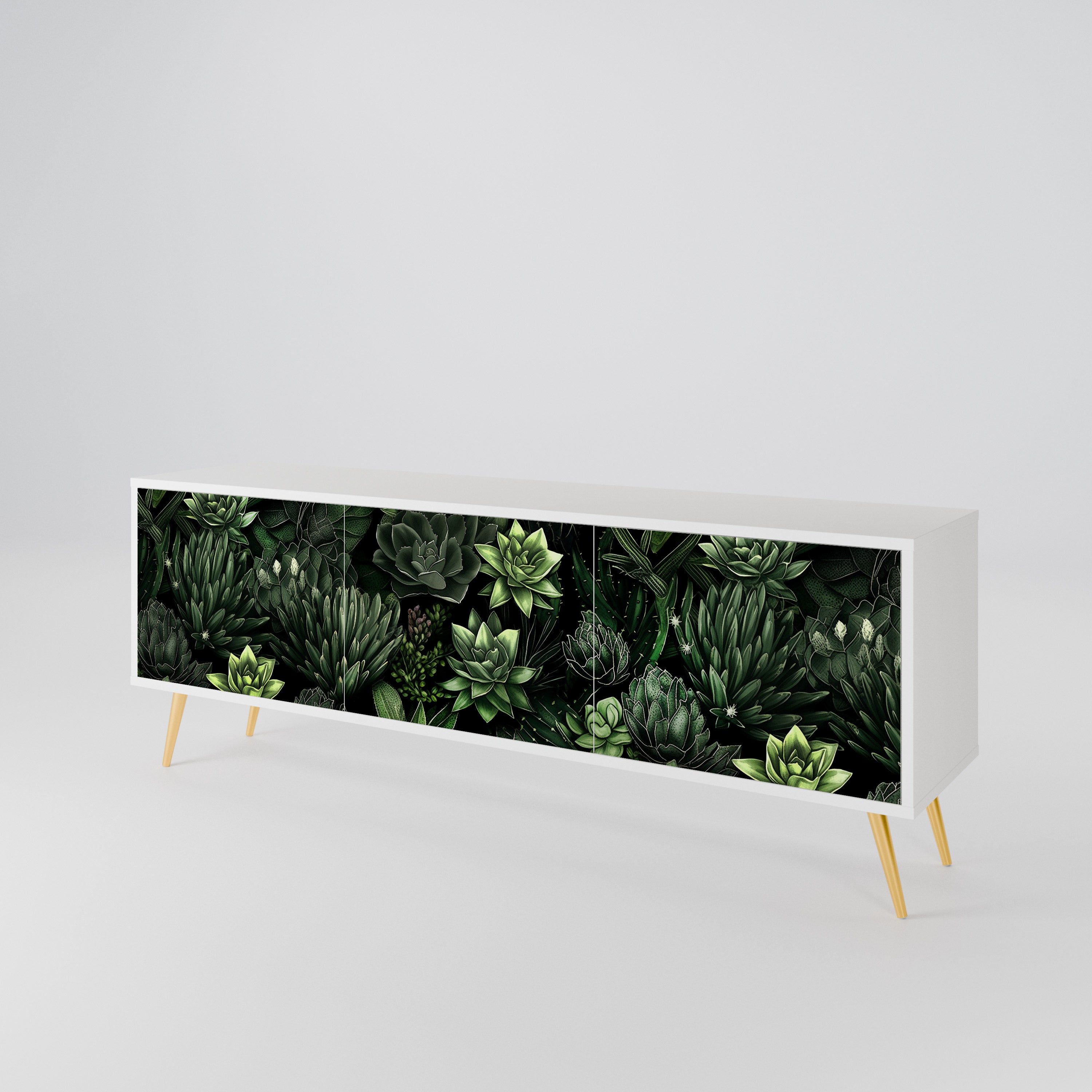 SUCCULENT JUNGLE Třídveřový TV stolek