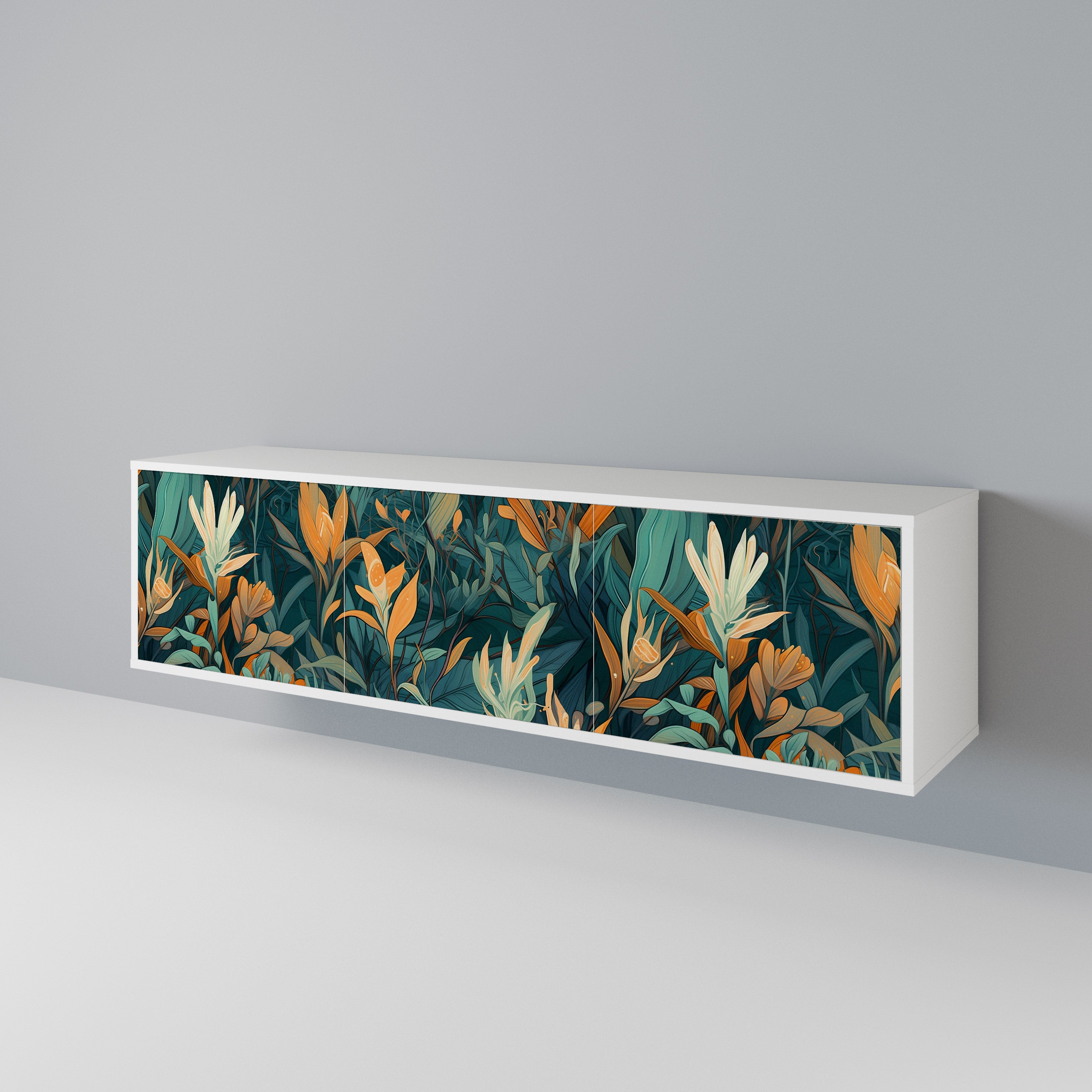 FLORAL SERENITY Třídveřový TV stolek
