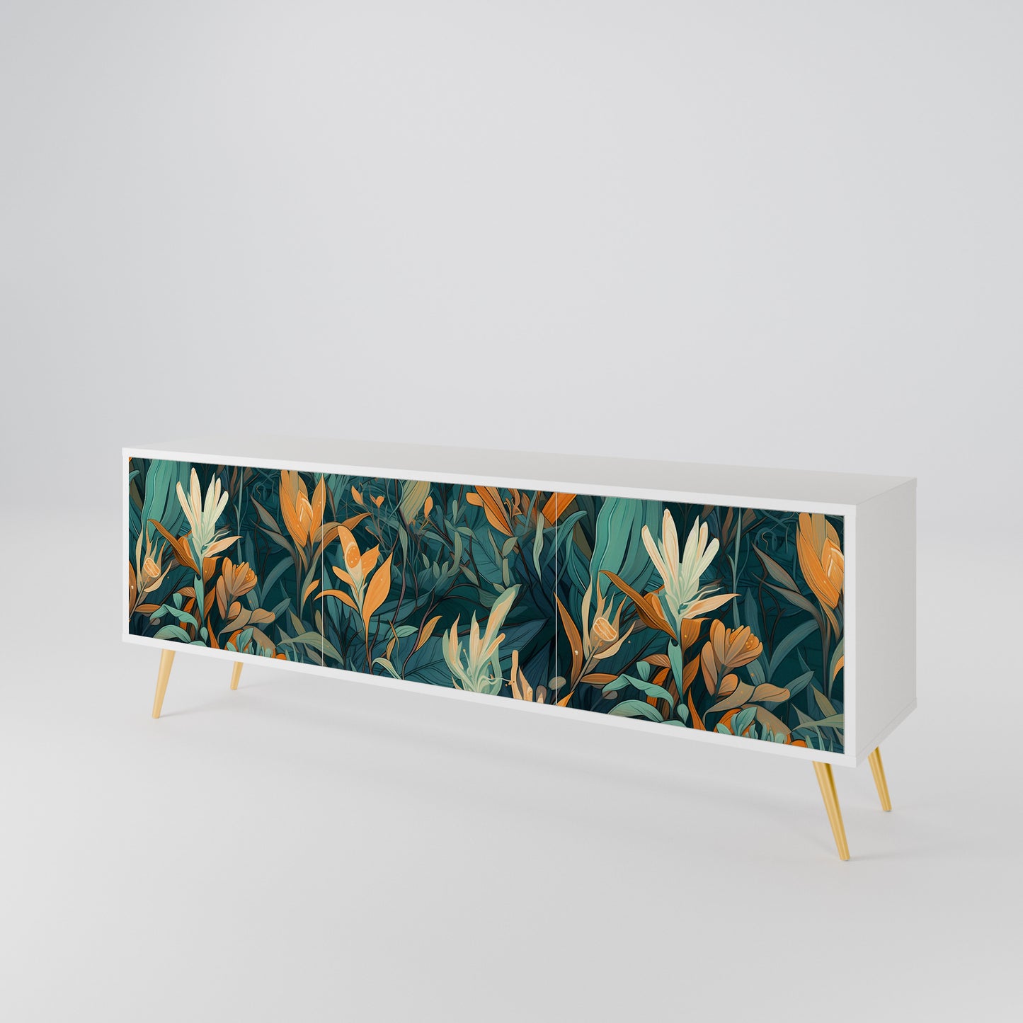 FLORAL SERENITY Třídveřový TV stolek