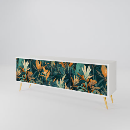 FLORAL SERENITY Třídveřový TV stolek