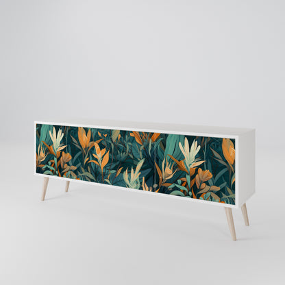 FLORAL SERENITY Třídveřový TV stolek
