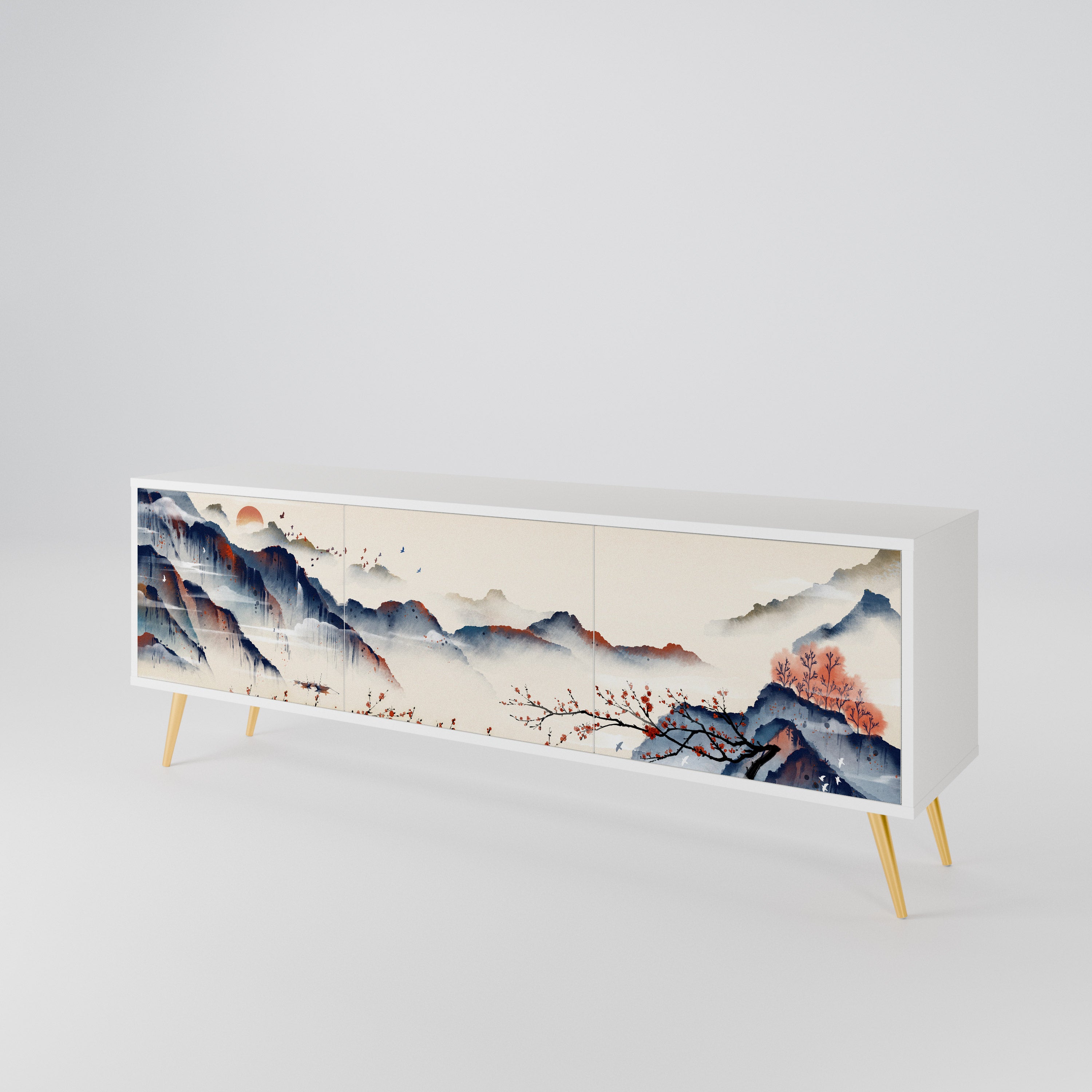 JAPANESE LANDSCAPE Třídveřový TV stolek
