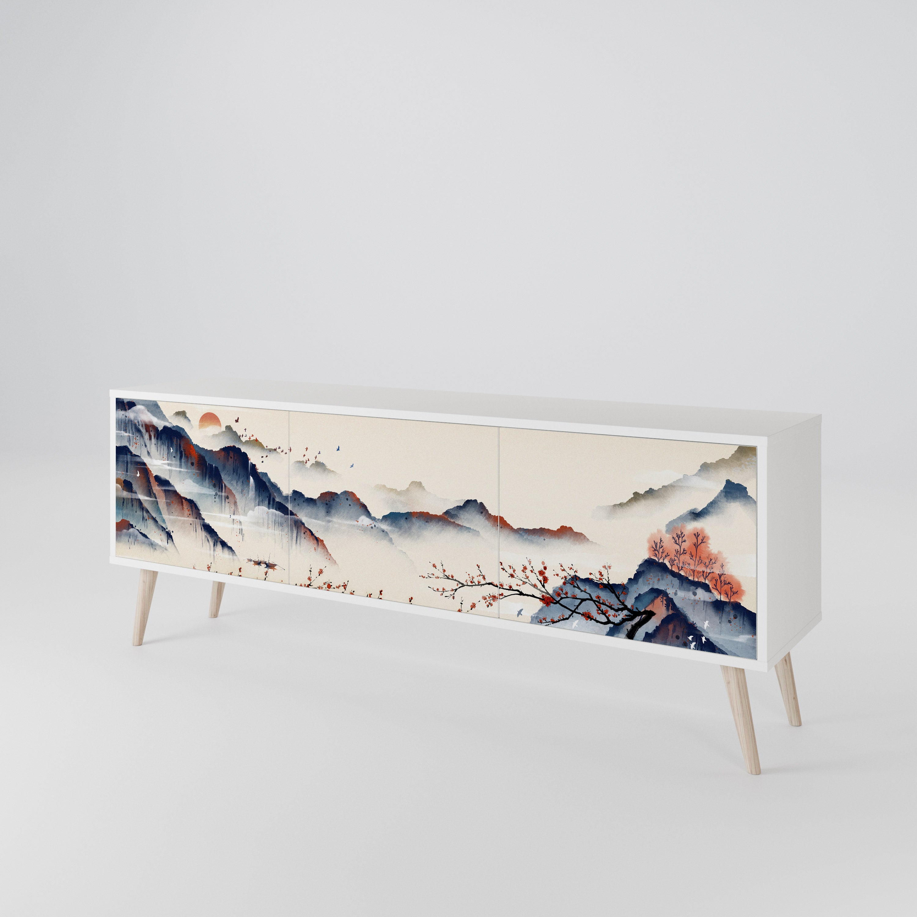 JAPANESE LANDSCAPE Třídveřový TV stolek