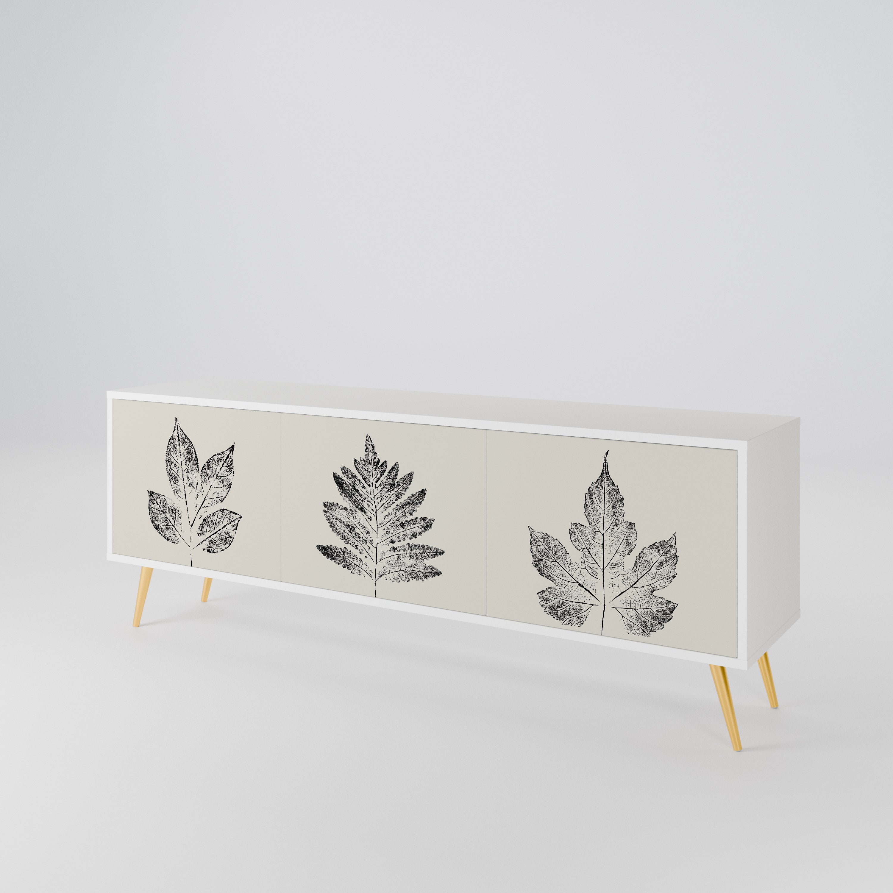 LEAFY STAMPS Třídveřový TV stolek