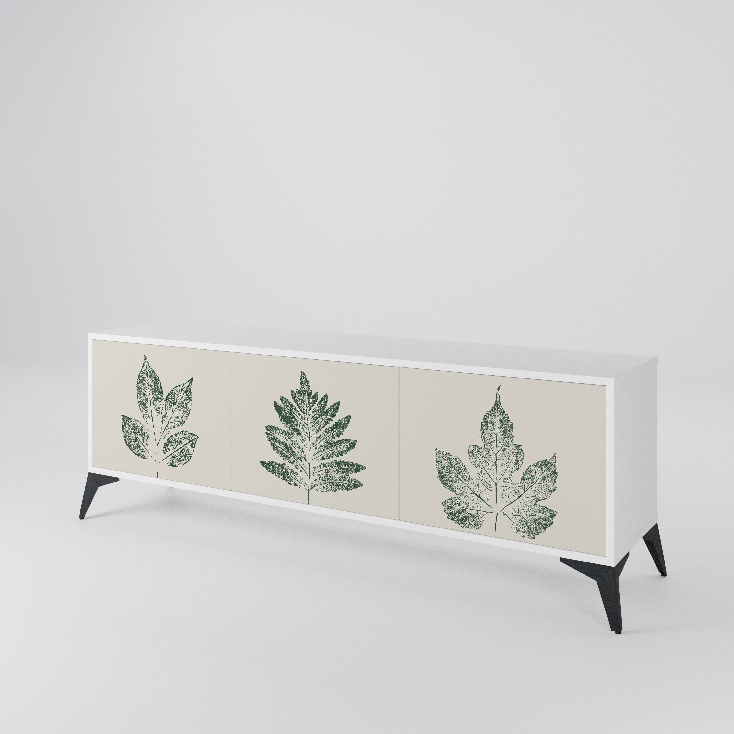 GREEN LEAFY STAMPS Třídveřový TV stolek