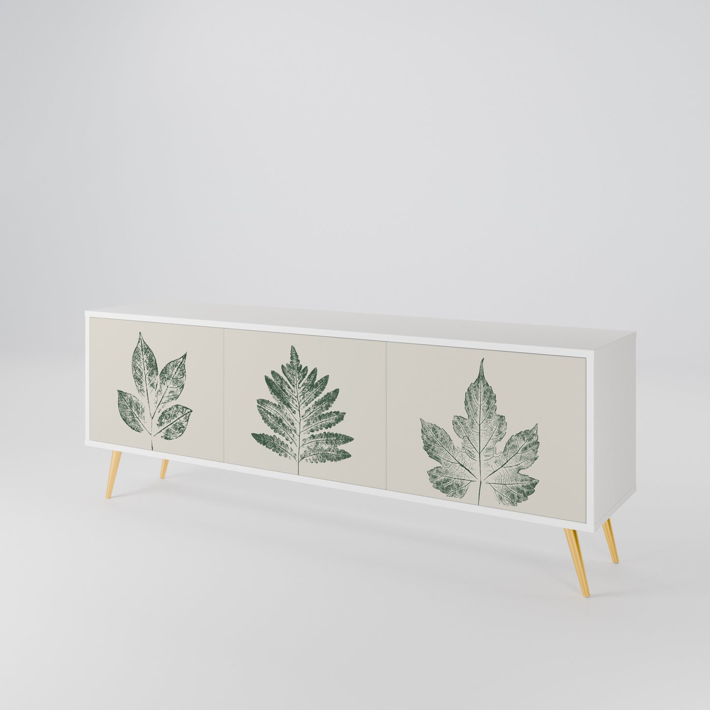GREEN LEAFY STAMPS Třídveřový TV stolek