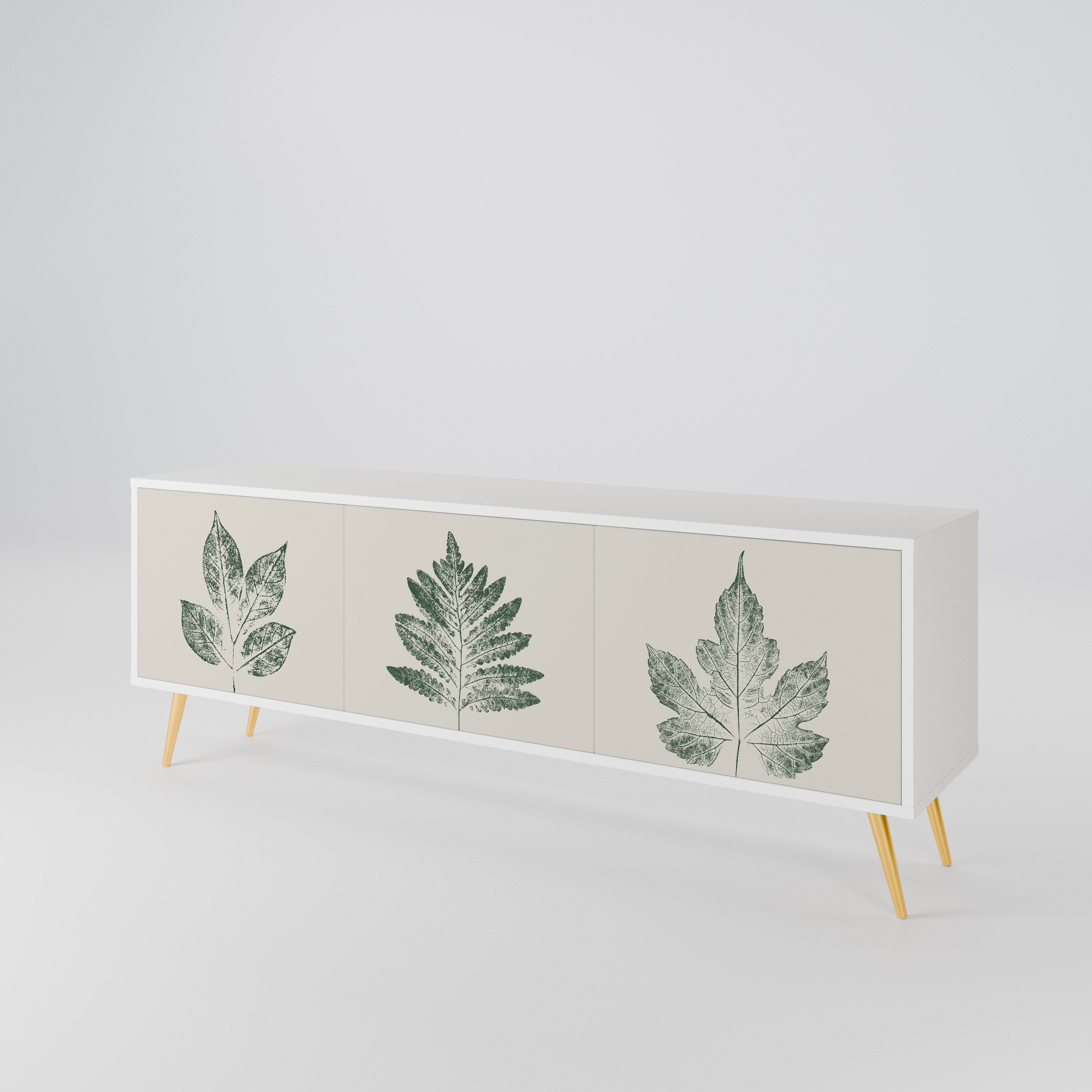 GREEN LEAFY STAMPS Třídveřový TV stolek