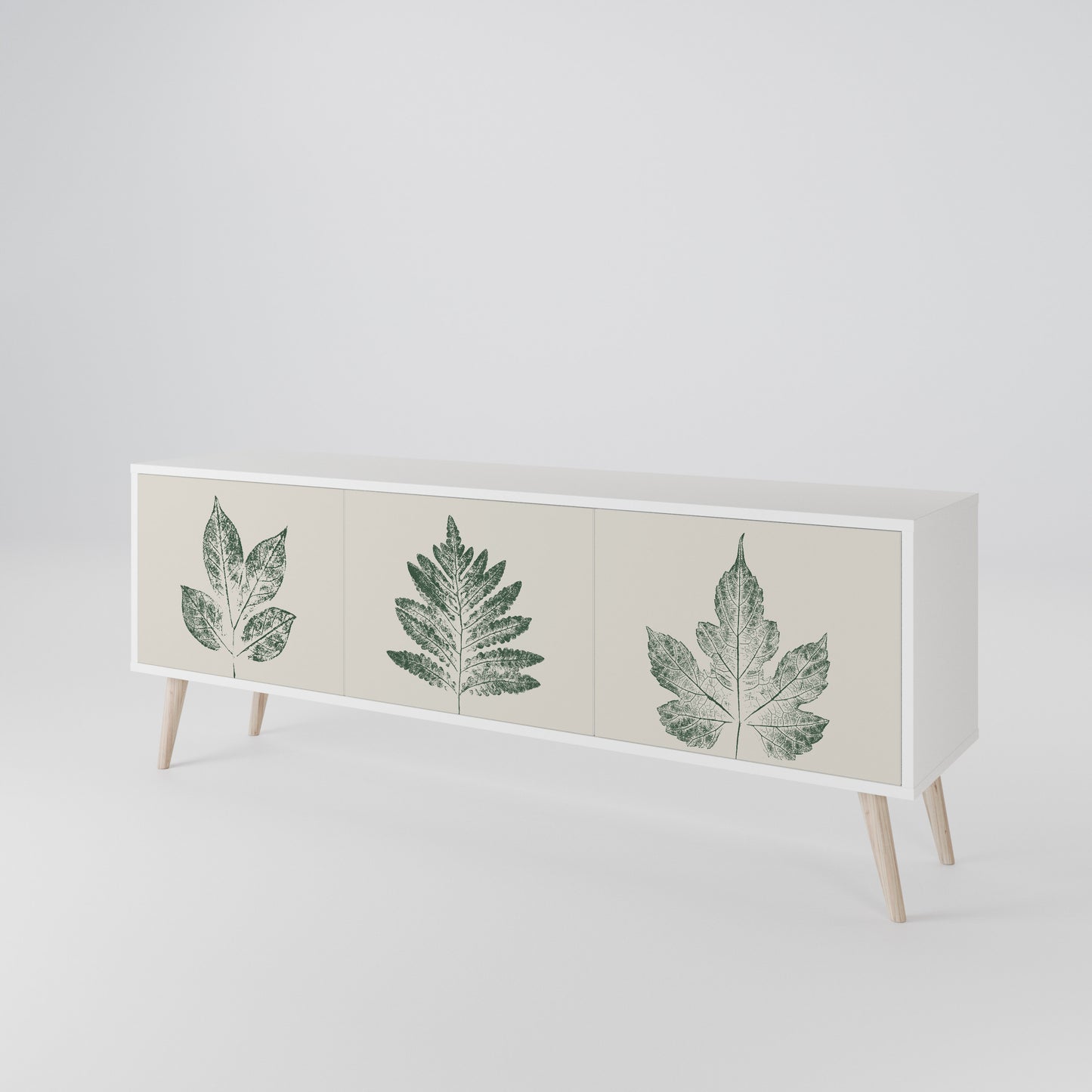 GREEN LEAFY STAMPS Třídveřový TV stolek