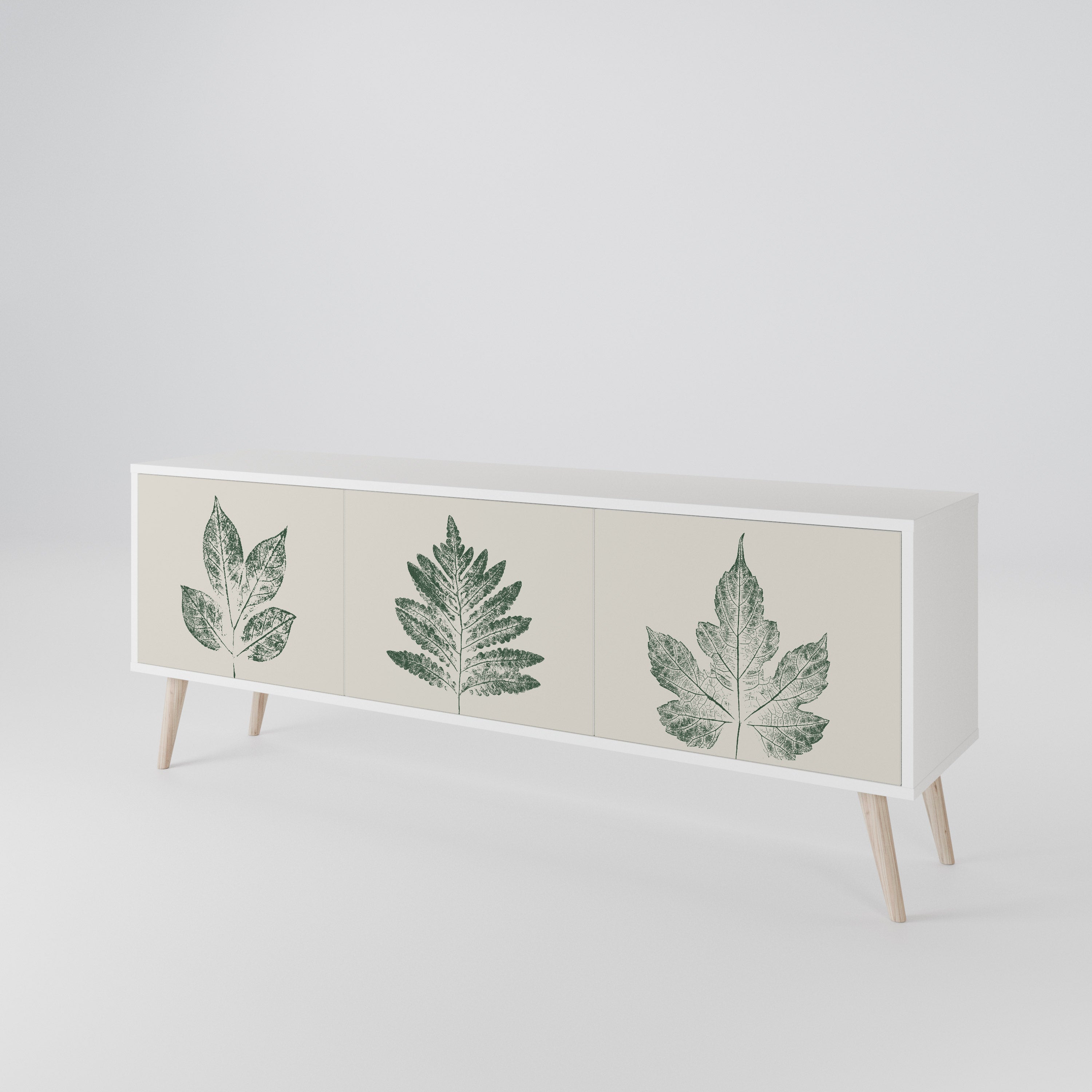 GREEN LEAFY STAMPS Třídveřový TV stolek