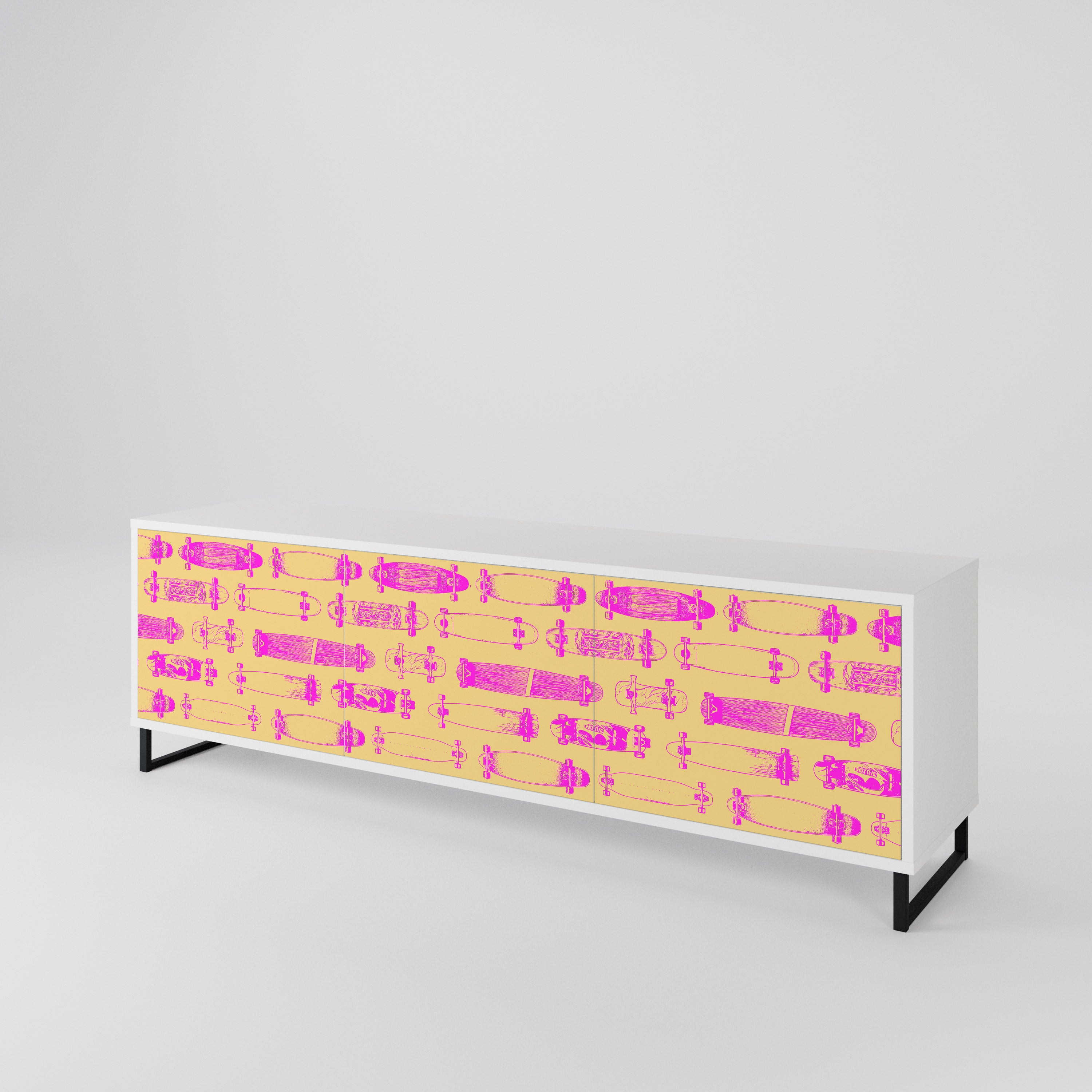 SKATEBOARD ARTISTRY Třídveřový TV stolek