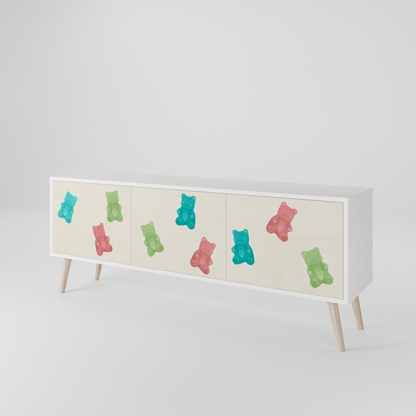 GUMMY BEARS Třídveřový TV stolek