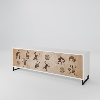 AFRICAN STYLE Třídveřový TV stolek