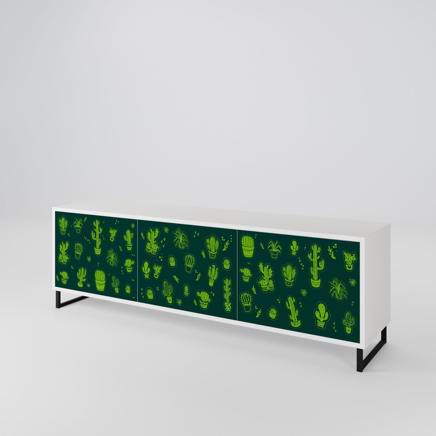 DESERT GREEN Třídveřový TV stolek