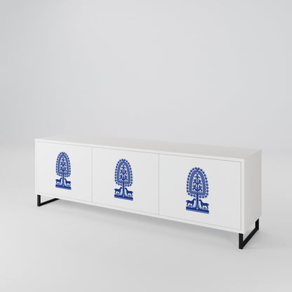 POLISH FOLK ART Třídveřový TV stolek