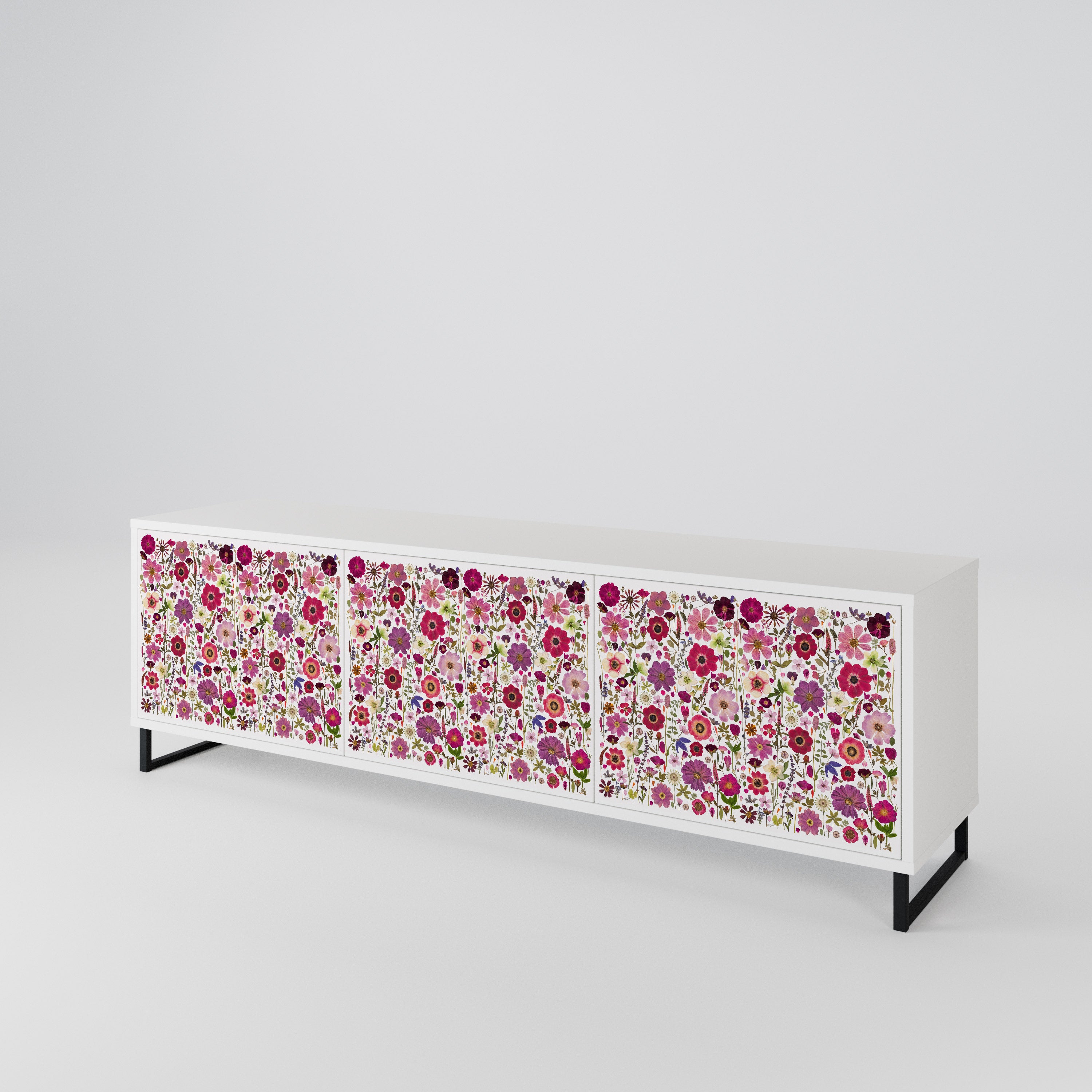 PETAL GARDEN Třídveřový TV stolek