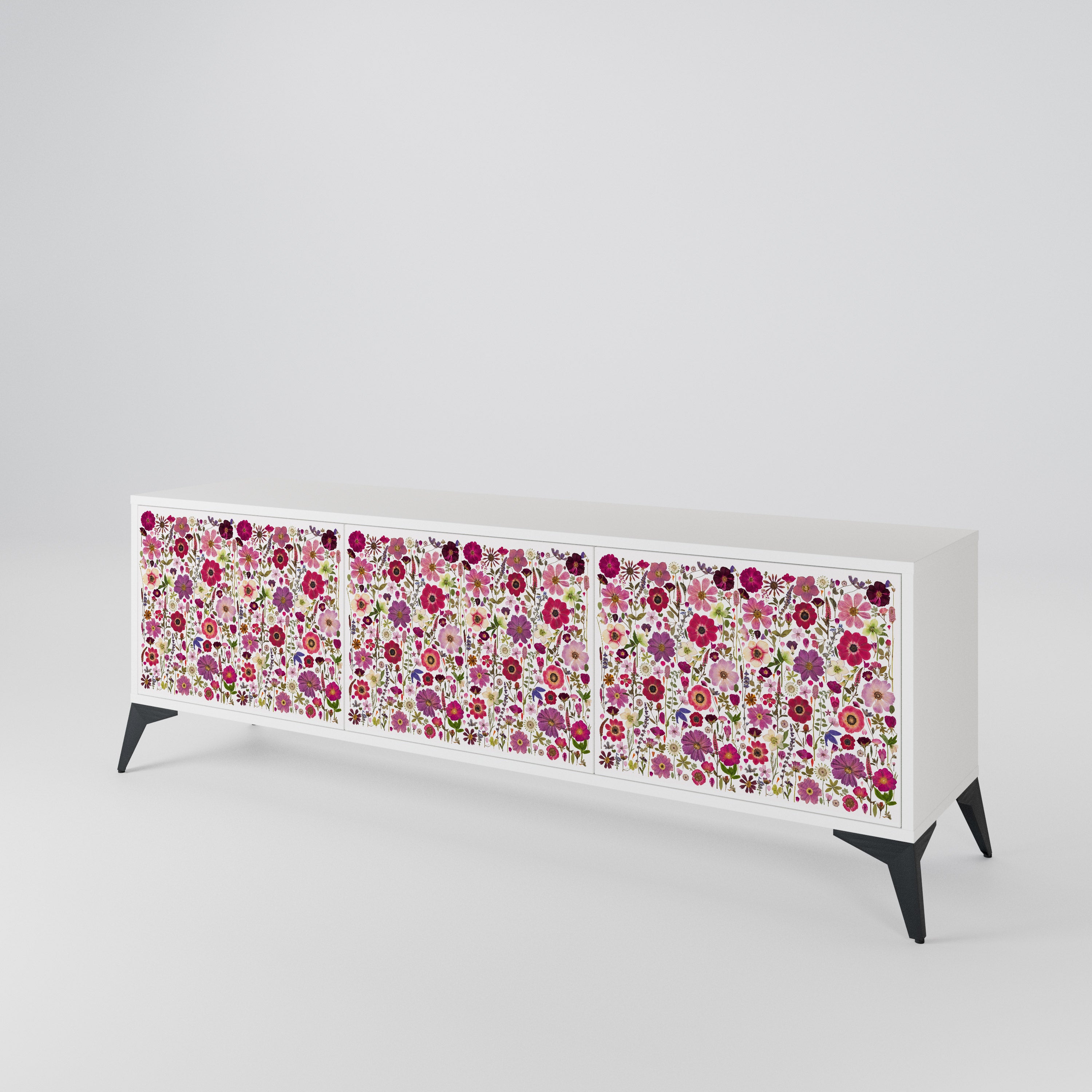 PETAL GARDEN Třídveřový TV stolek