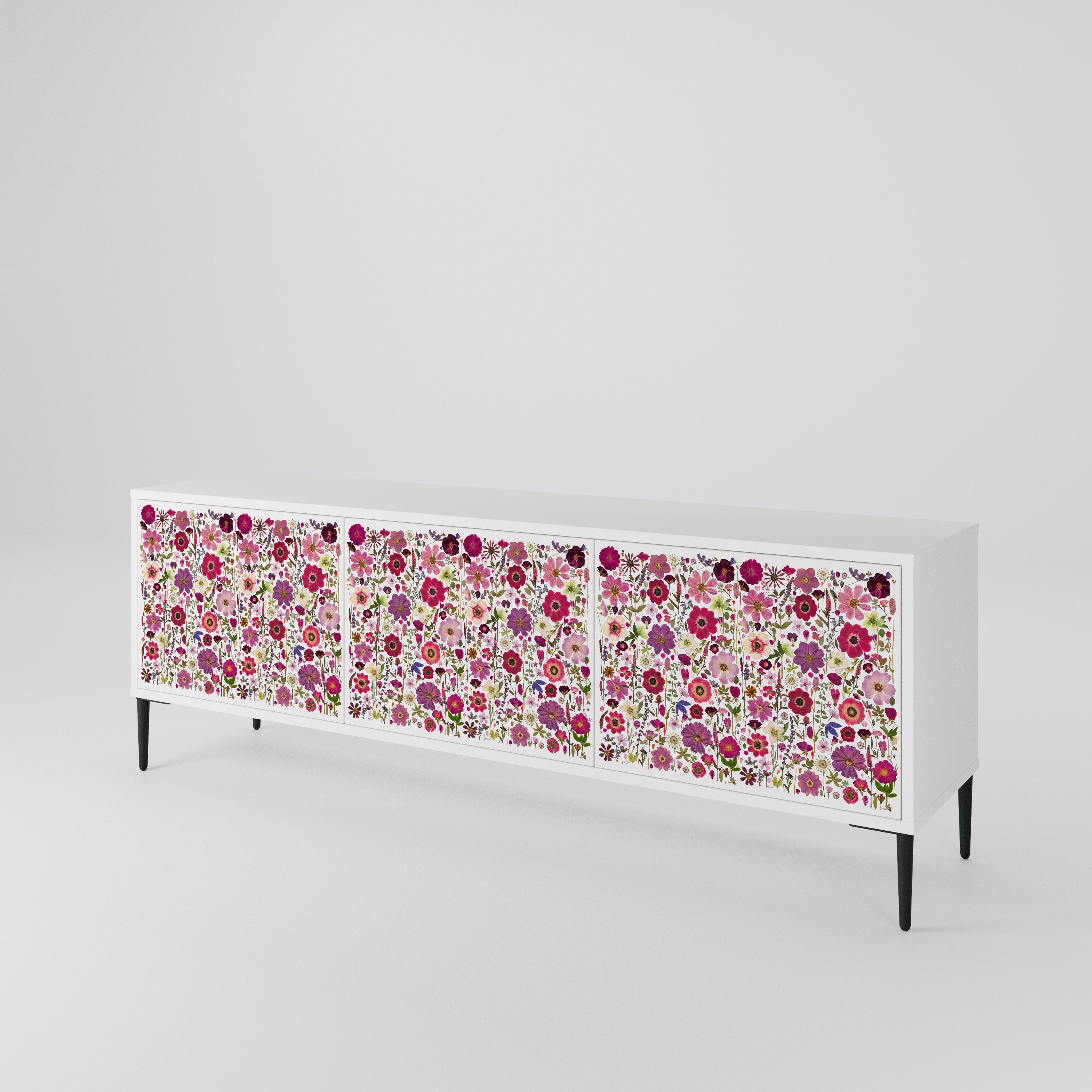 PETAL GARDEN Třídveřový TV stolek