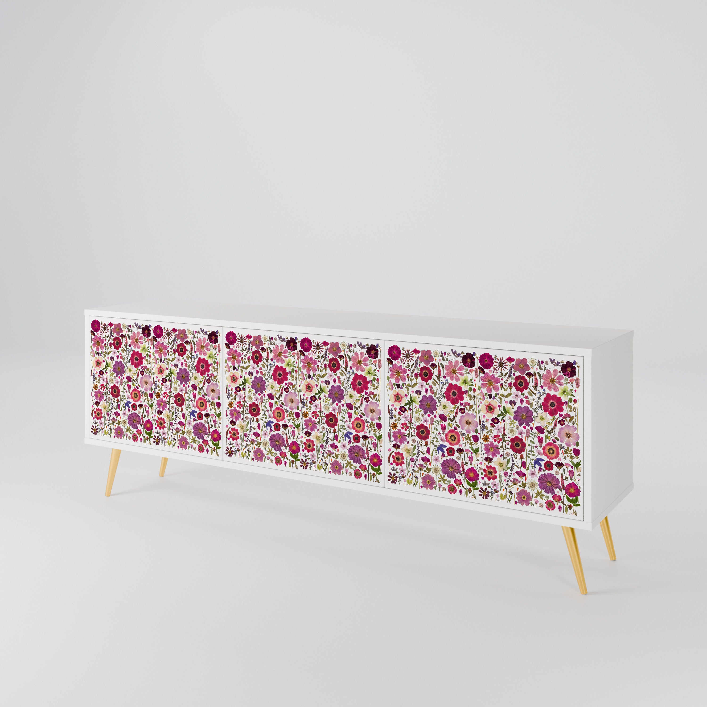 PETAL GARDEN Třídveřový TV stolek