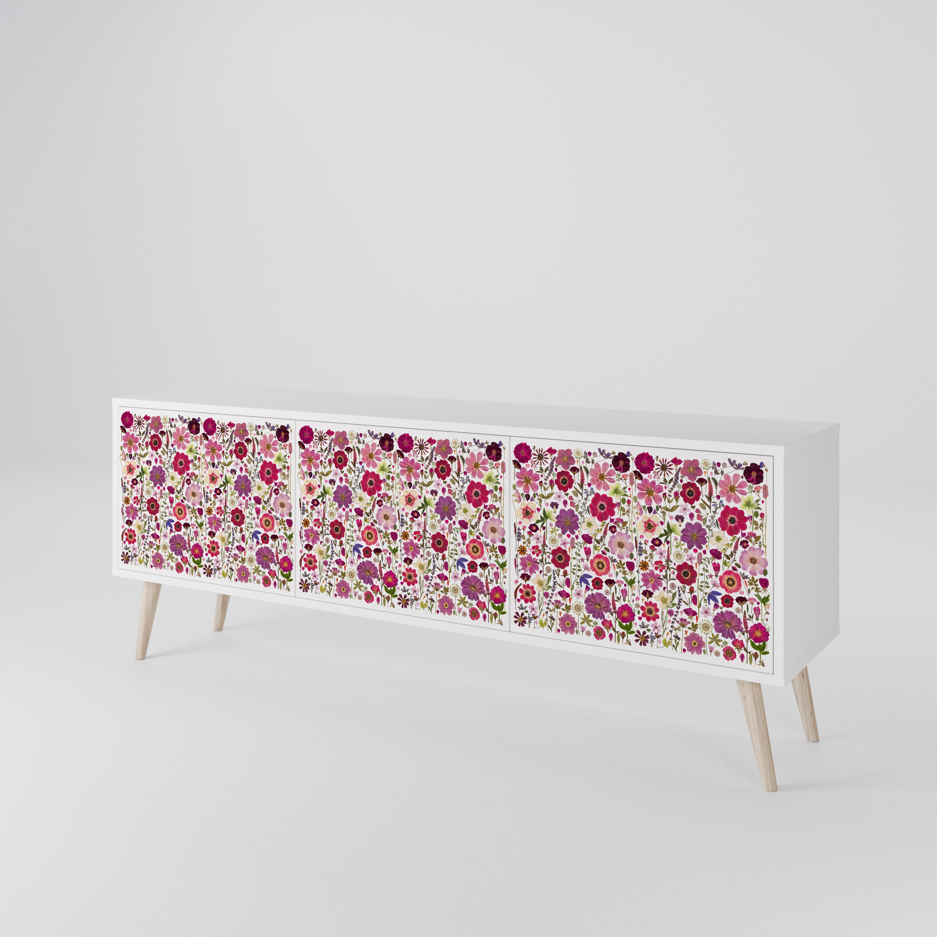 PETAL GARDEN Třídveřový TV stolek