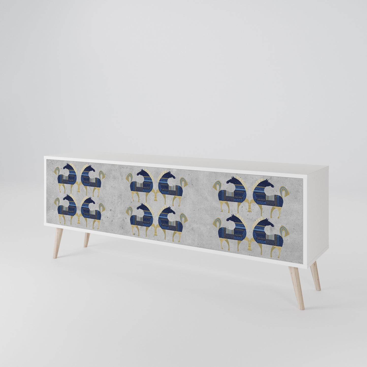 MAJESTIC STEED Třídveřový TV stolek