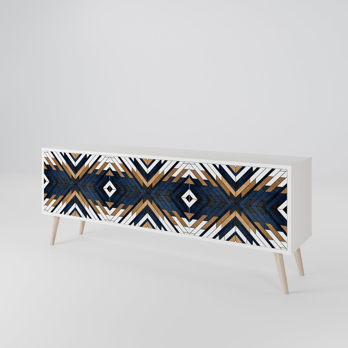 ARTFUL GEOMETRY Třídveřový TV stolek