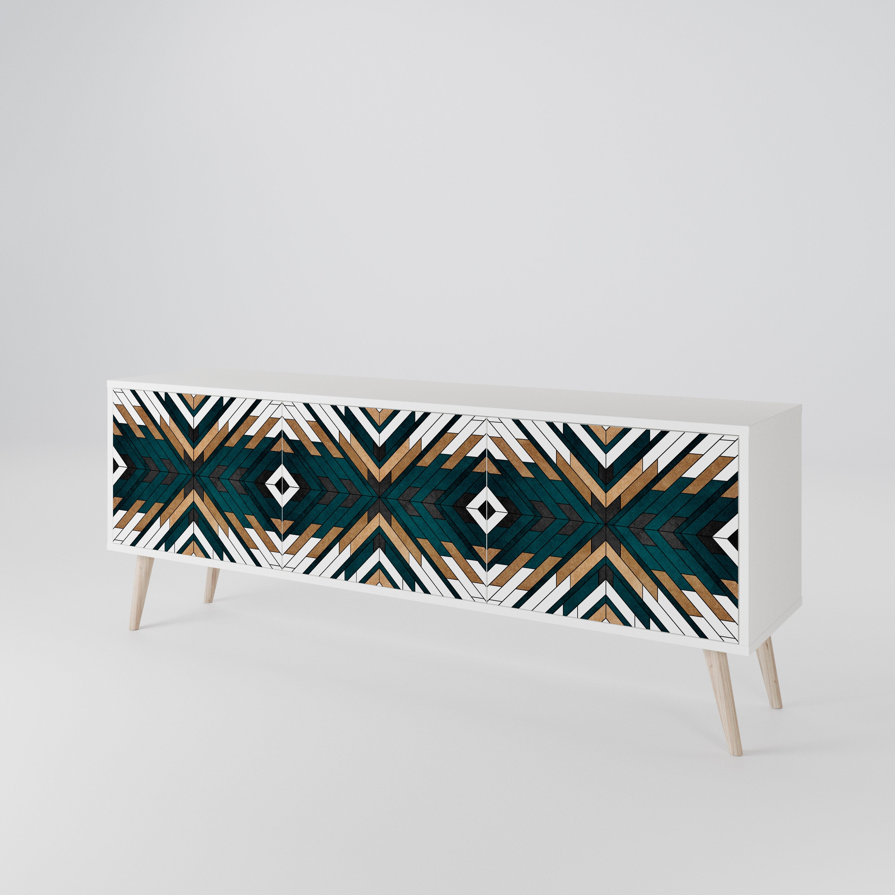 ARTISTIC GEOMETRY Třídveřový TV stolek