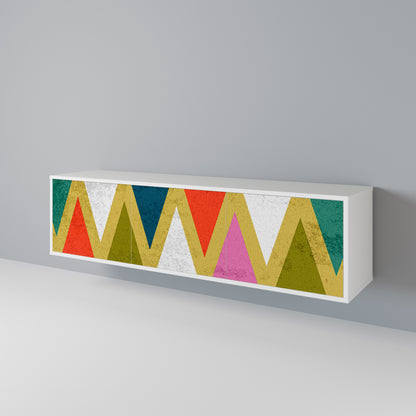 COLORFUL TRIANGLES Třídveřový TV stolek