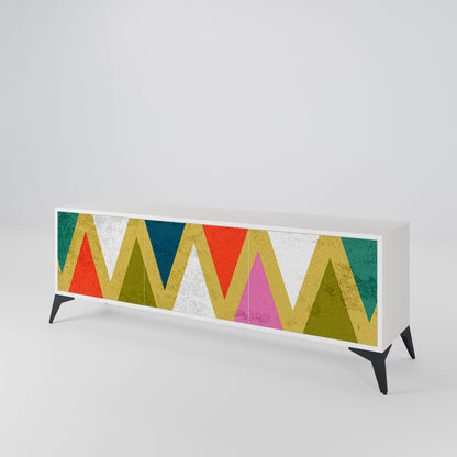 COLORFUL TRIANGLES Třídveřový TV stolek