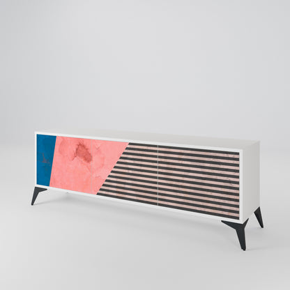 GLAMOROUS STRIPE Třídveřový TV stolek
