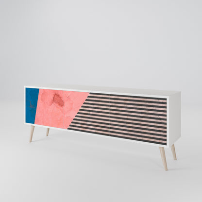 GLAMOROUS STRIPE Třídveřový TV stolek