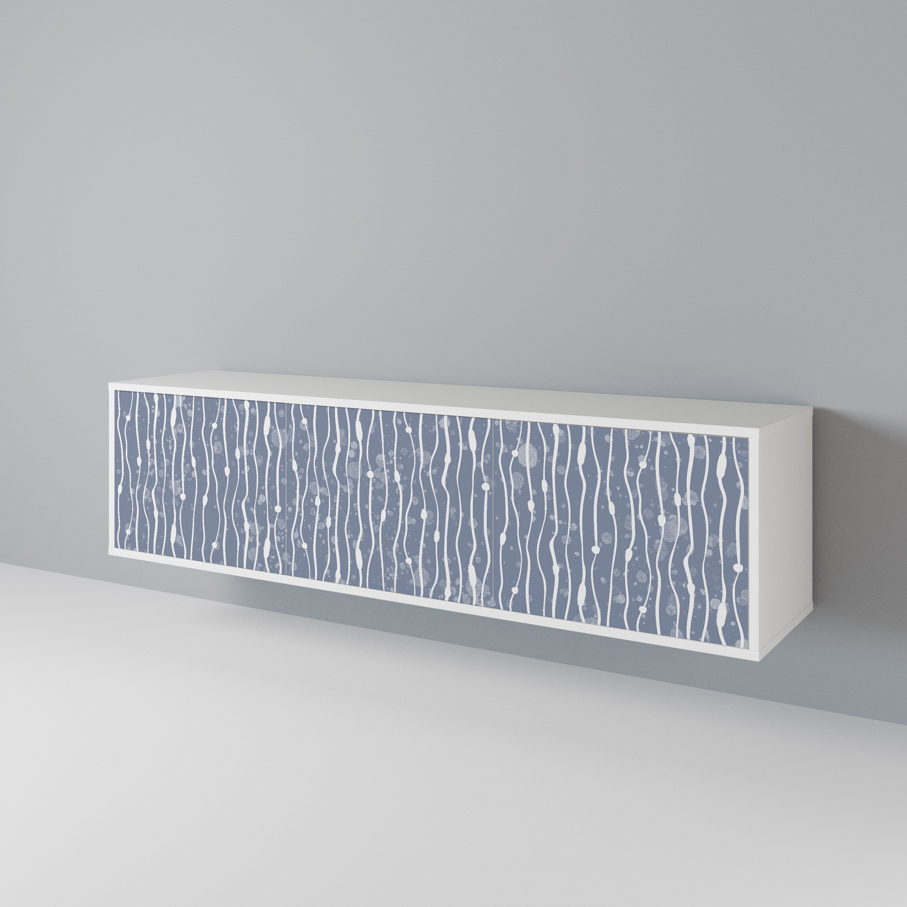GRAPHITE RAIN Třídveřový TV stolek