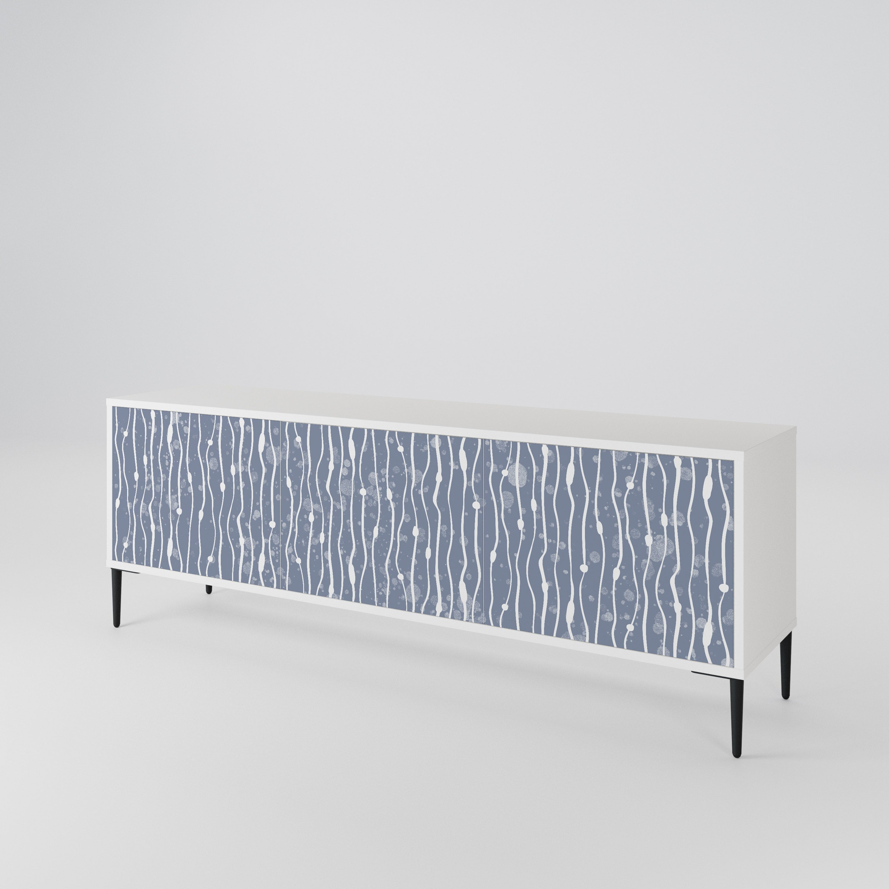 GRAPHITE RAIN Třídveřový TV stolek