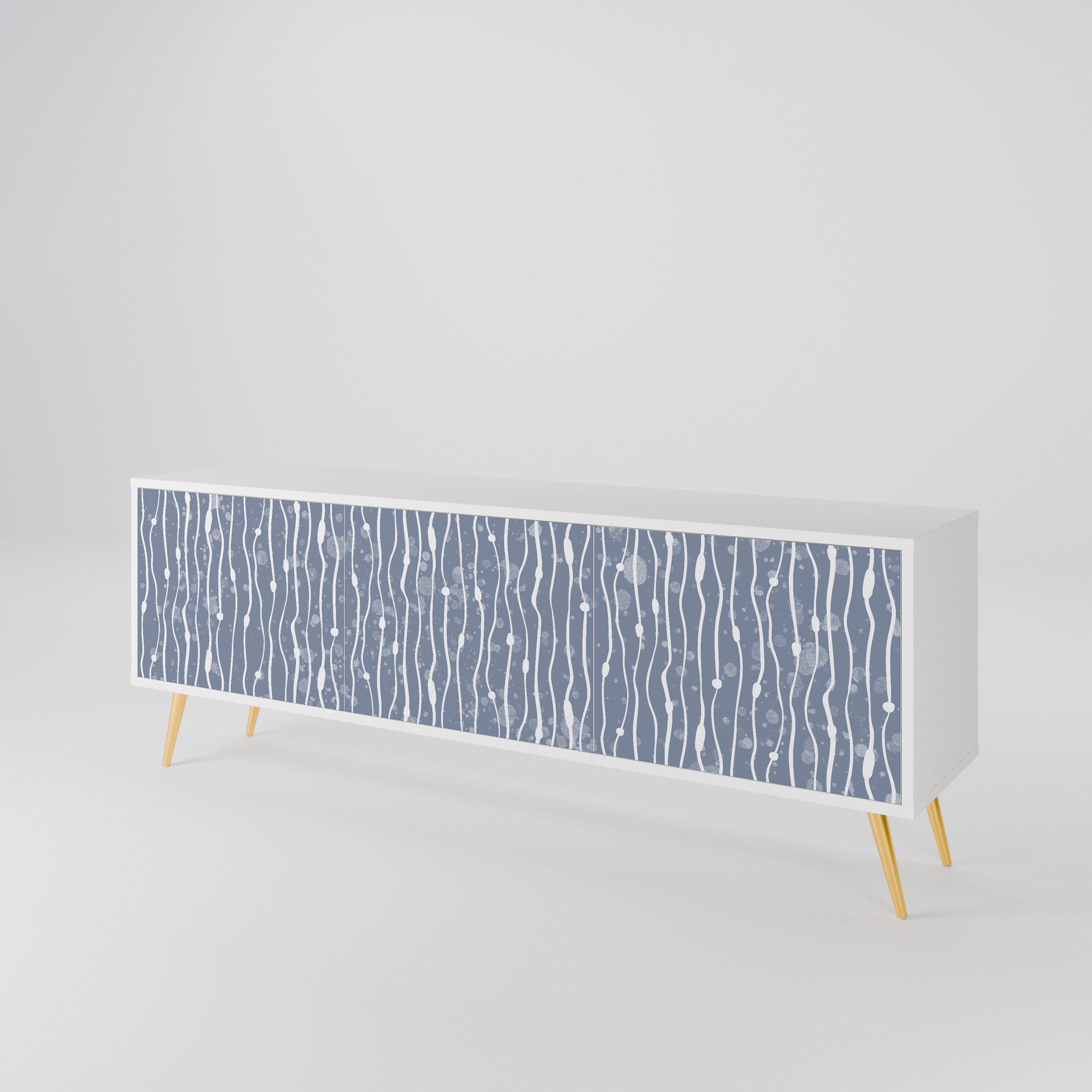 GRAPHITE RAIN Třídveřový TV stolek