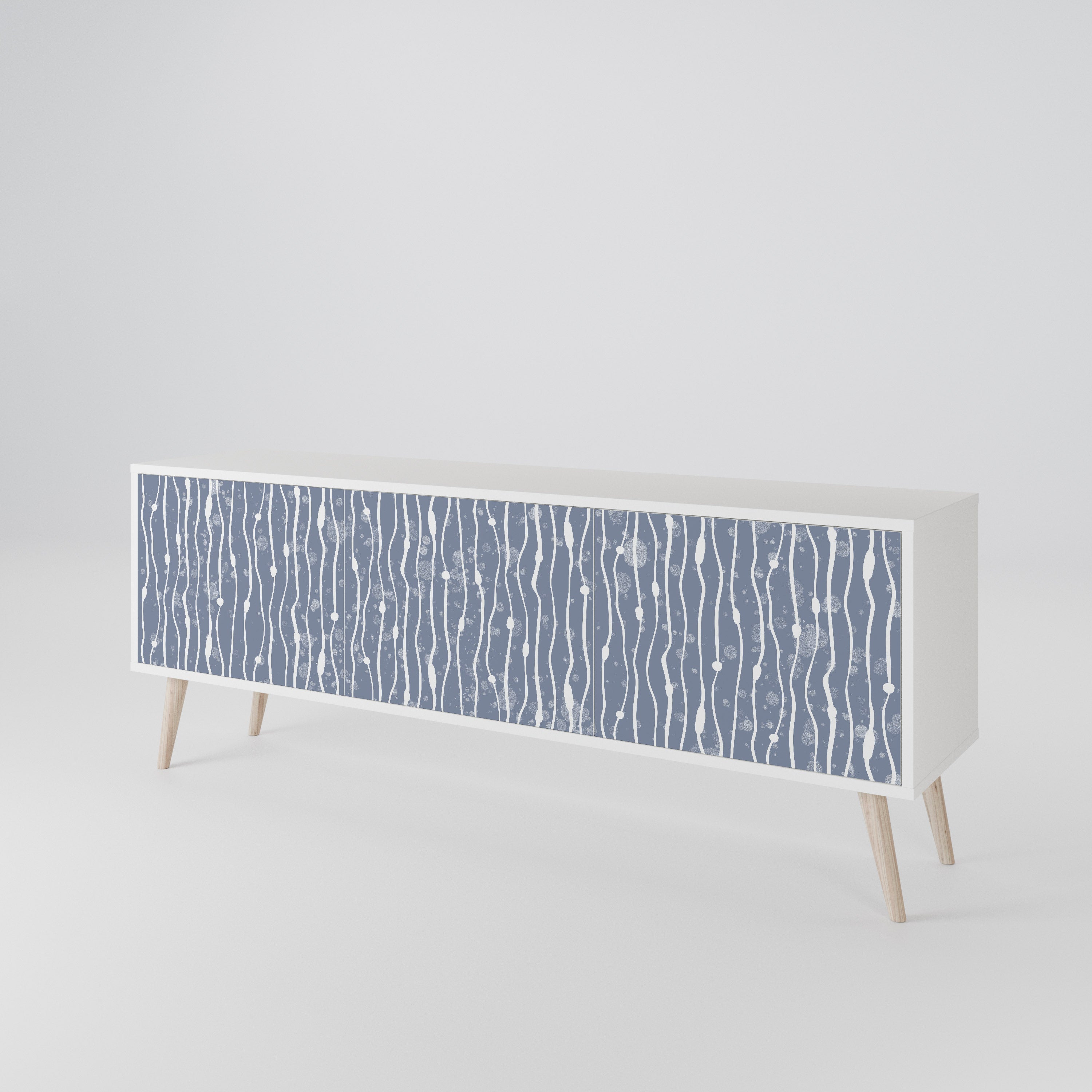 GRAPHITE RAIN Třídveřový TV stolek