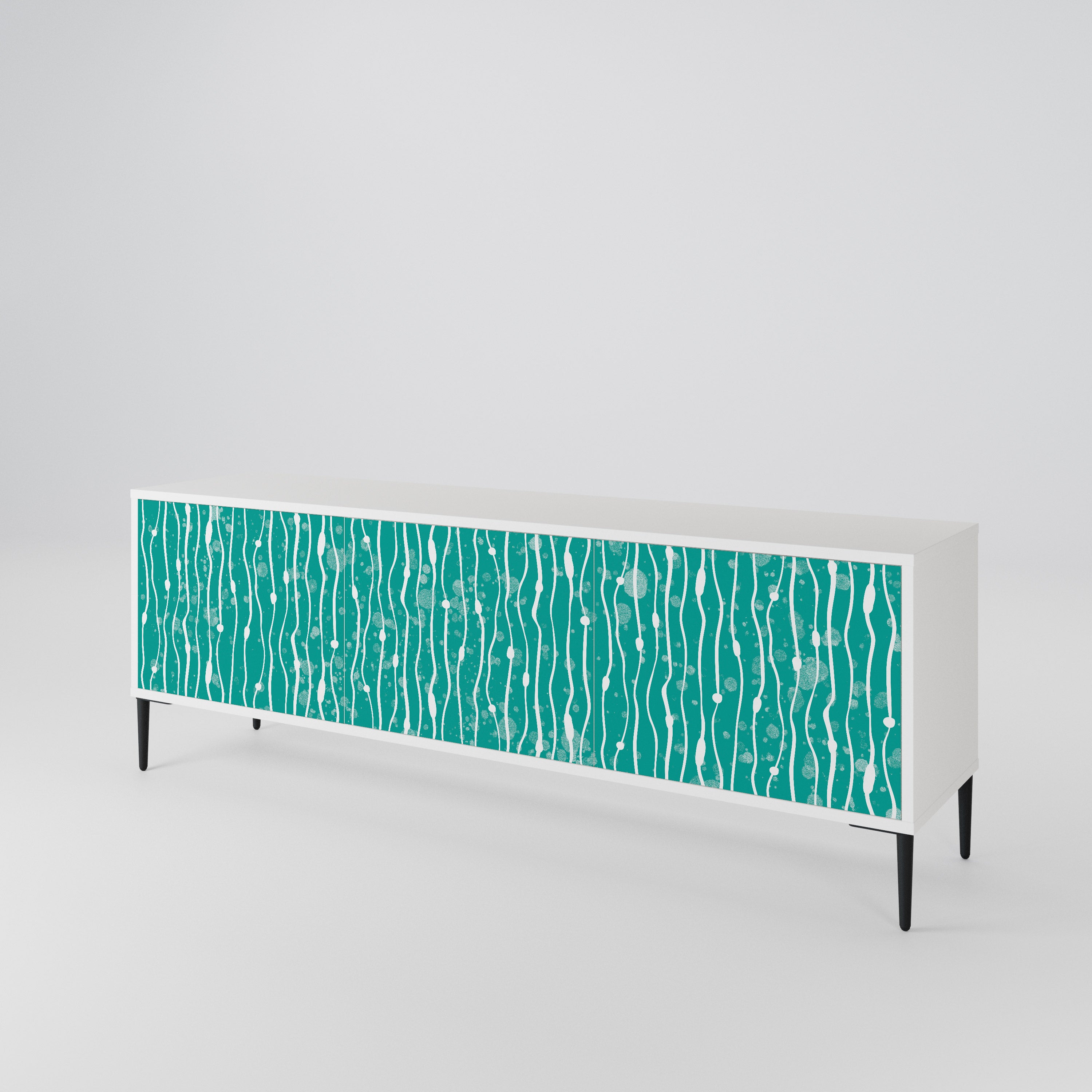 TURQUOISE RAIN Třídveřový TV stolek