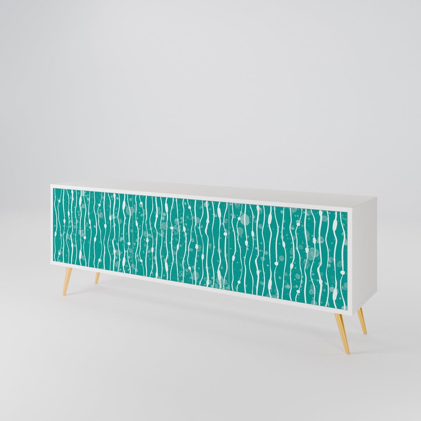 TURQUOISE RAIN Třídveřový TV stolek