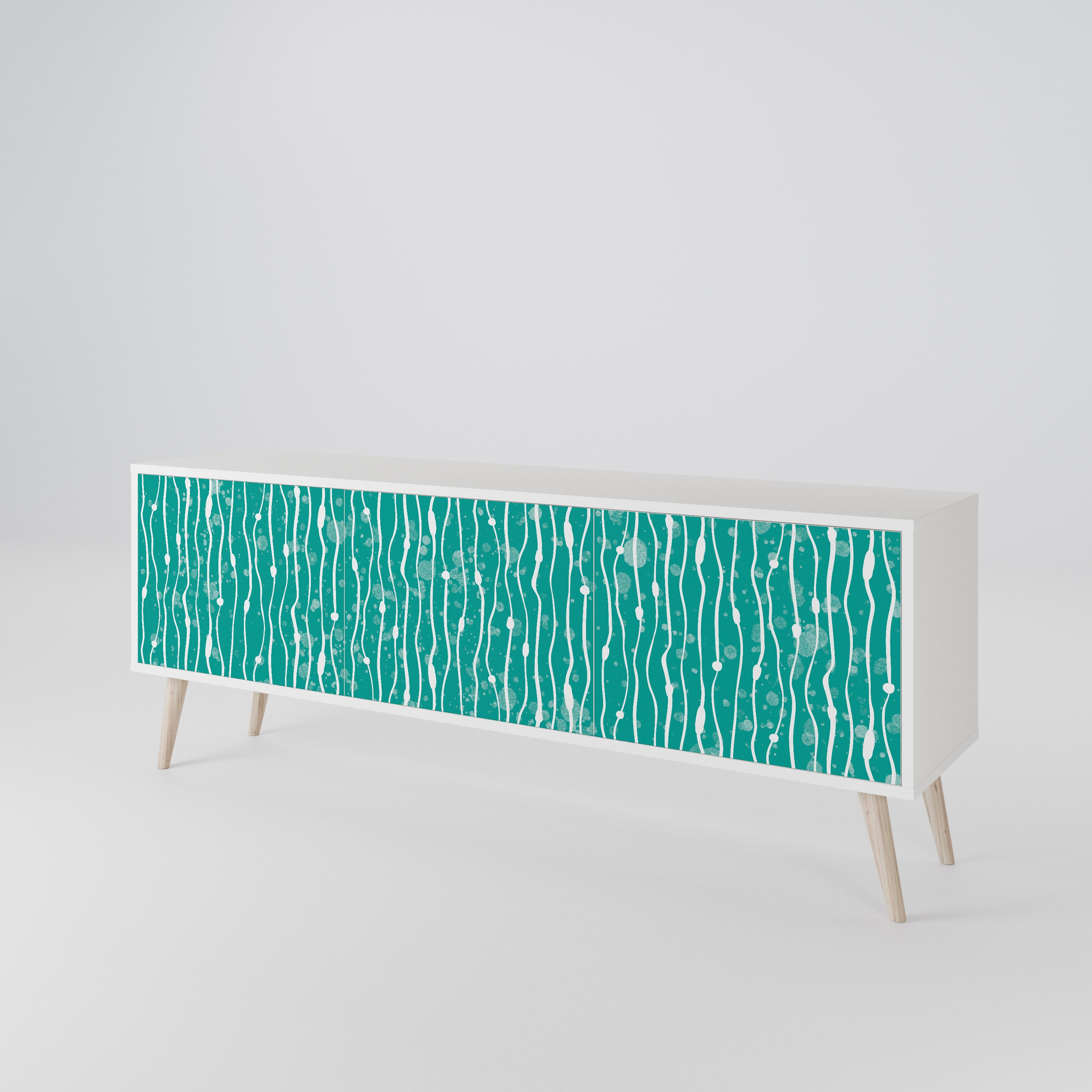 TURQUOISE RAIN Třídveřový TV stolek