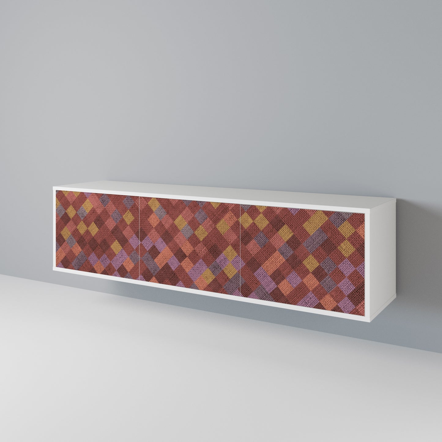PAINTED SQUARES Třídveřový TV stolek