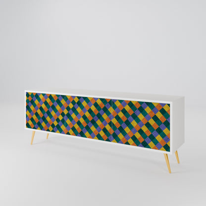 PAINTED SQUARES MIX Třídveřový TV stolek