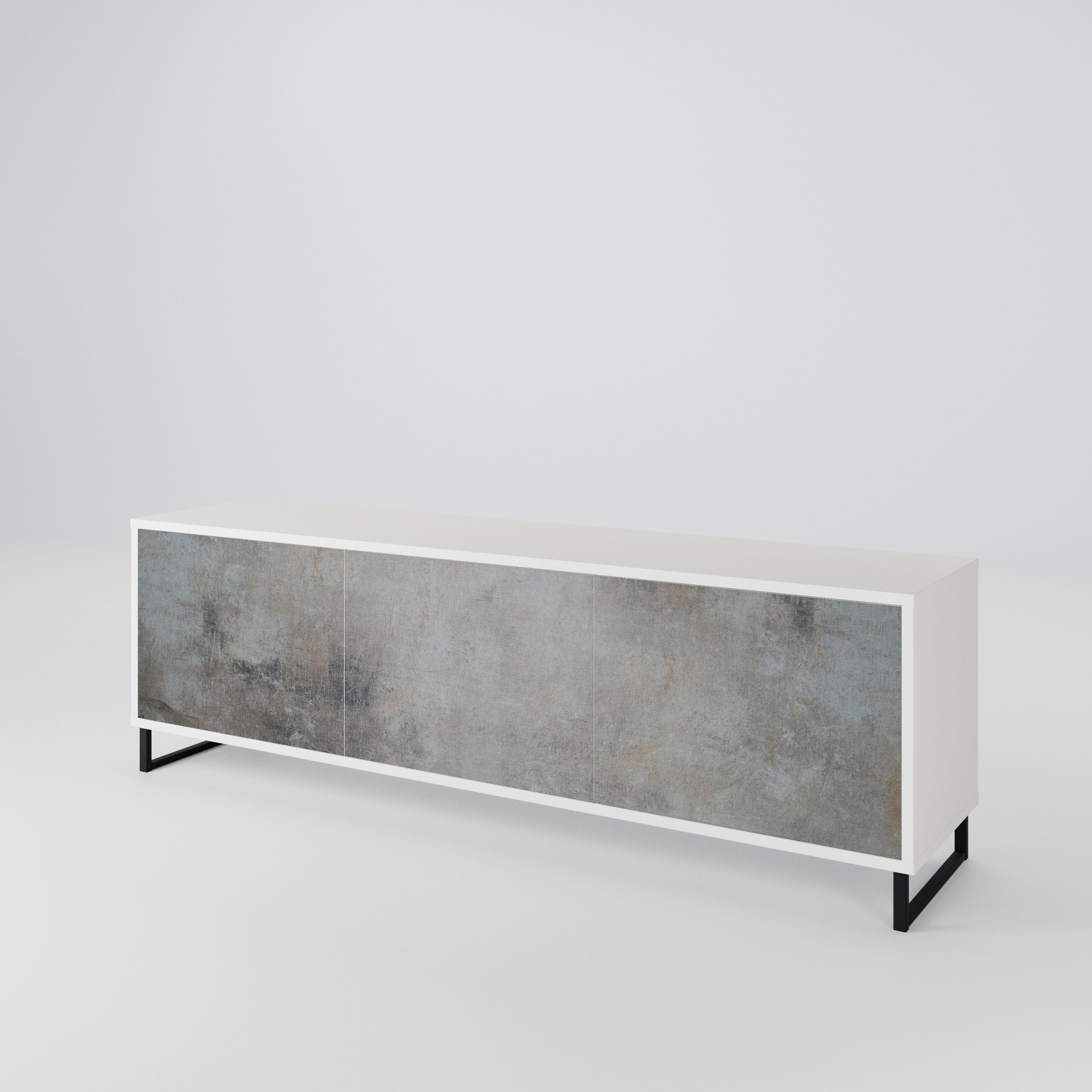 CONCRETE WALL Třídveřový TV stolek