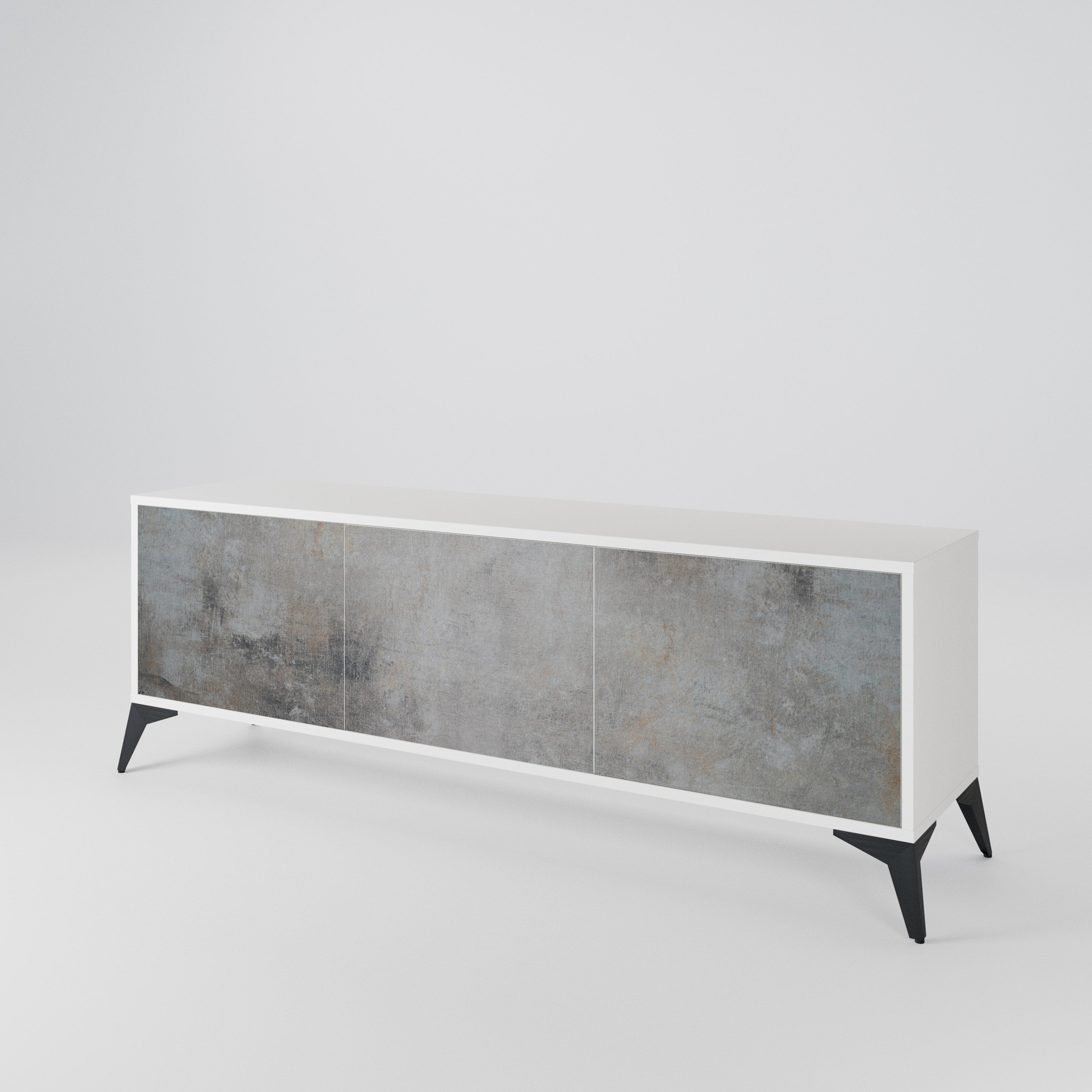 CONCRETE WALL Třídveřový TV stolek