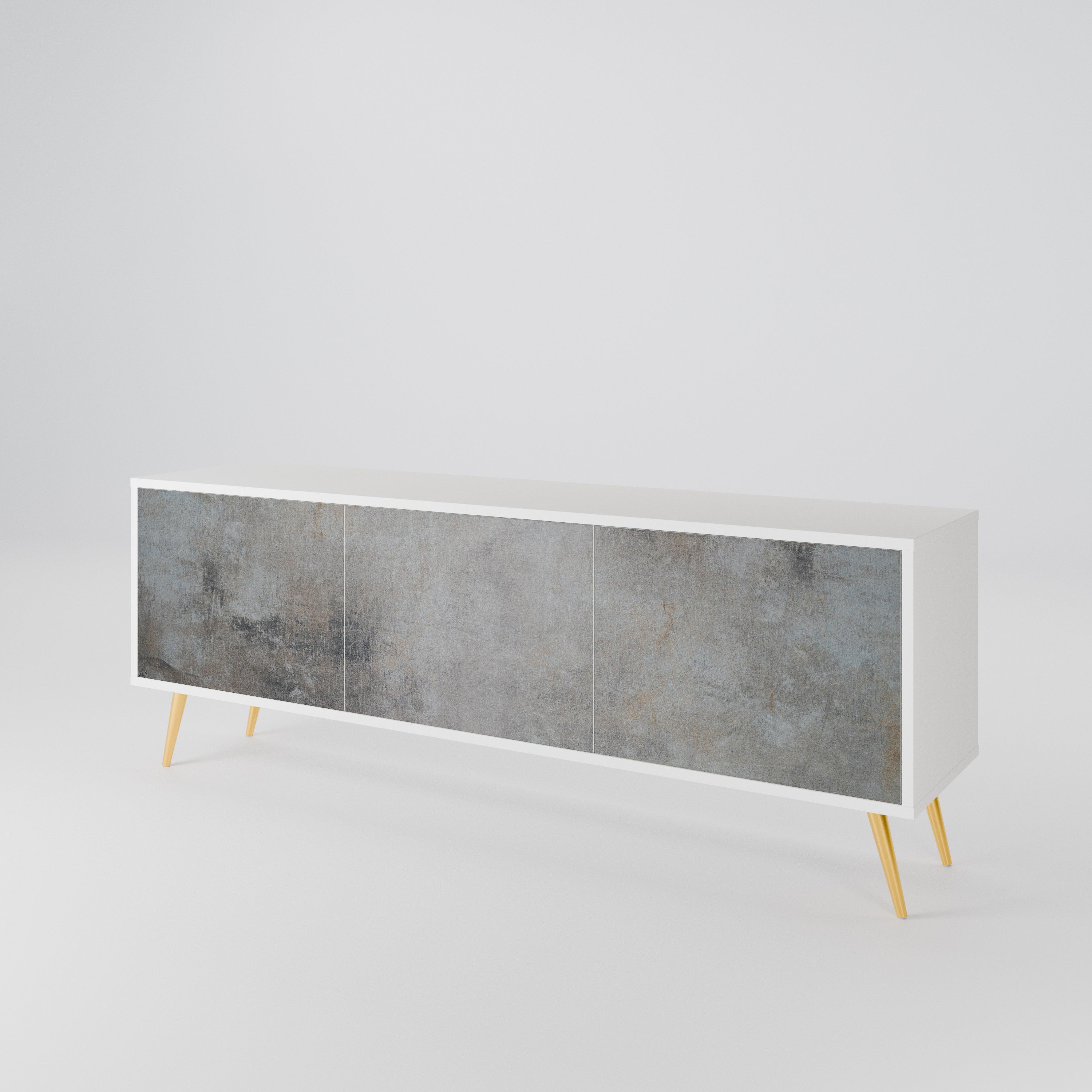CONCRETE WALL Třídveřový TV stolek