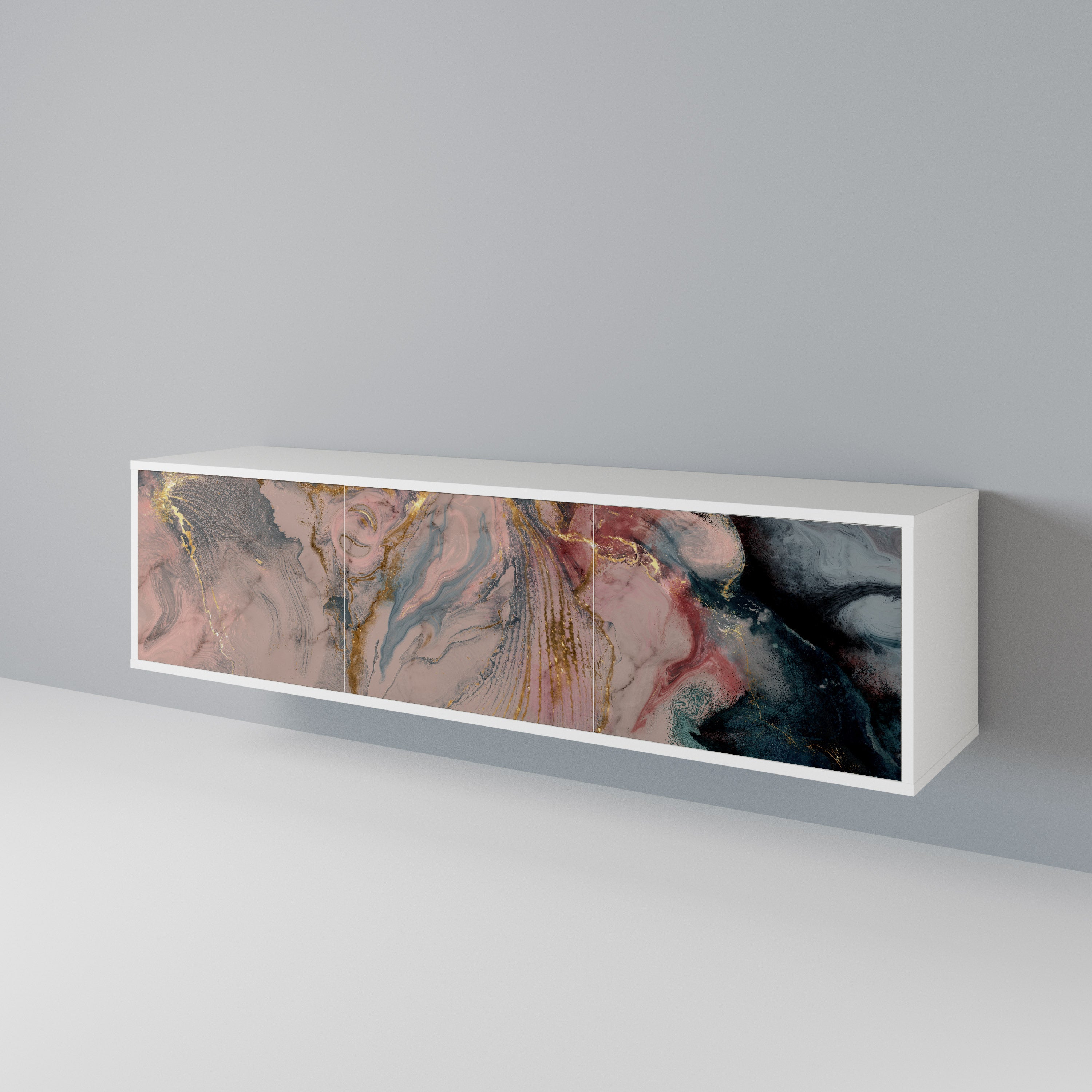 GILDED SWIRLS Třídveřový TV stolek