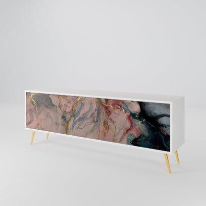 GILDED SWIRLS Třídveřový TV stolek